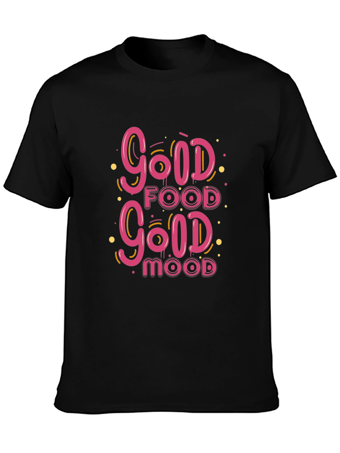Good Food Good Mood Black Graphic Tee