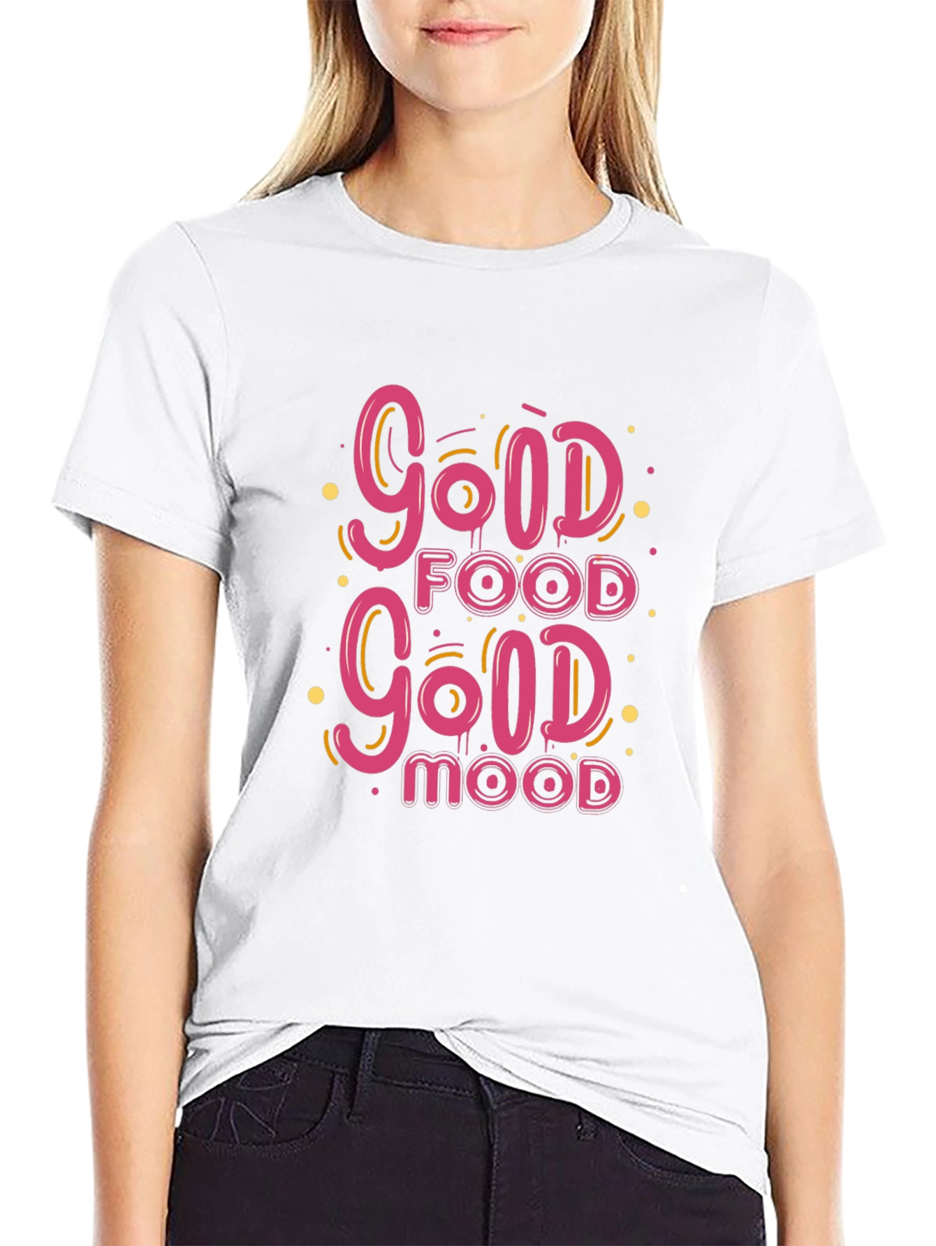Good Food Good Mood Black Graphic Tee