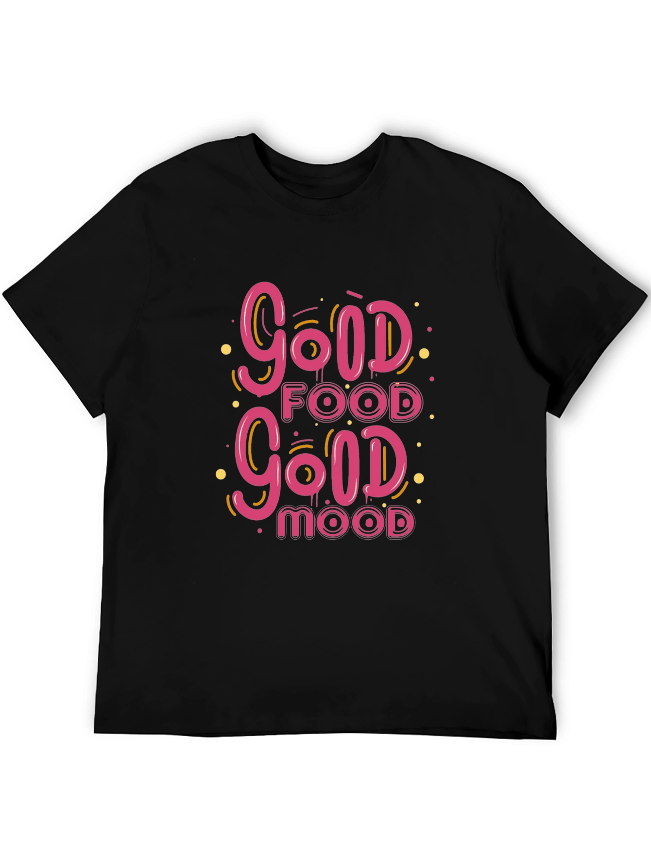 Good Food Good Mood Black Graphic Tee