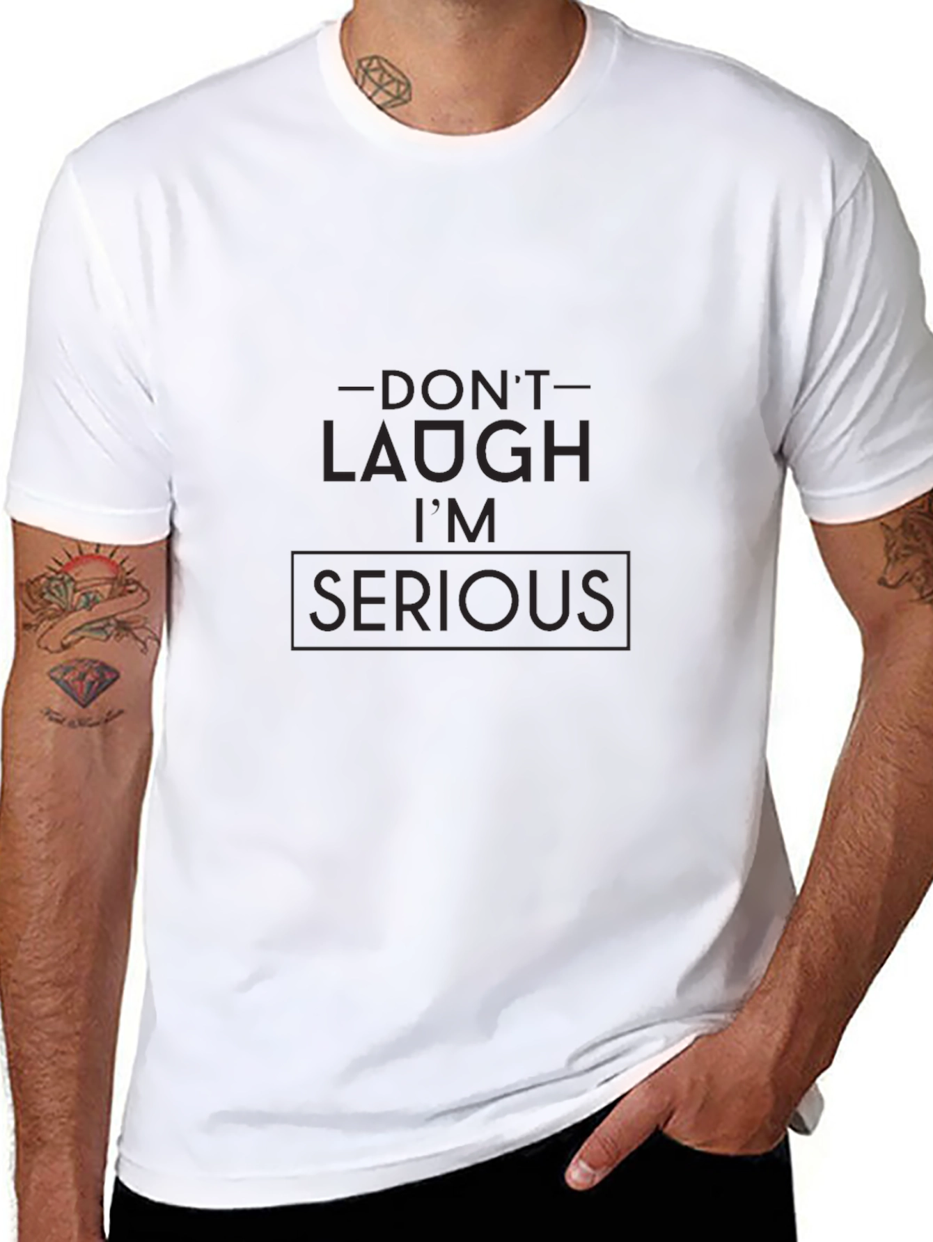 Dont Laugh Im Serious Black Graphic Tee