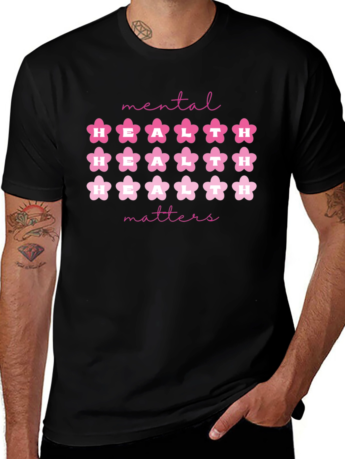 Mental Health Matters Floral Graphic T-Shirt