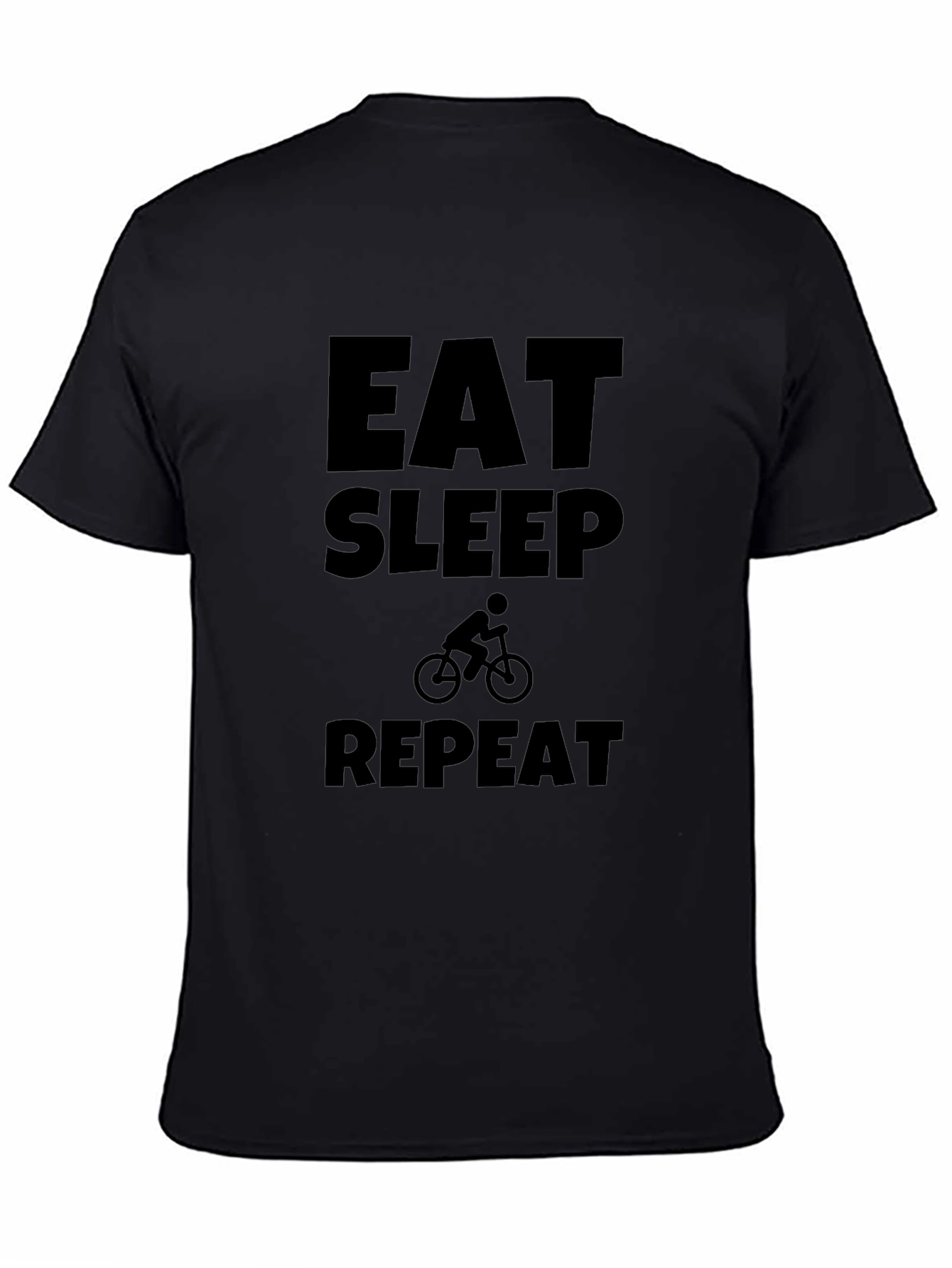 Eat Sleep Bike Repeat Black Graphic Tee