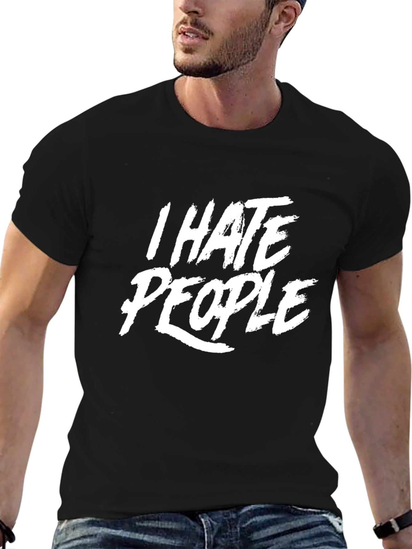 I Hate People Graphic Tee -  Black T-Shirt