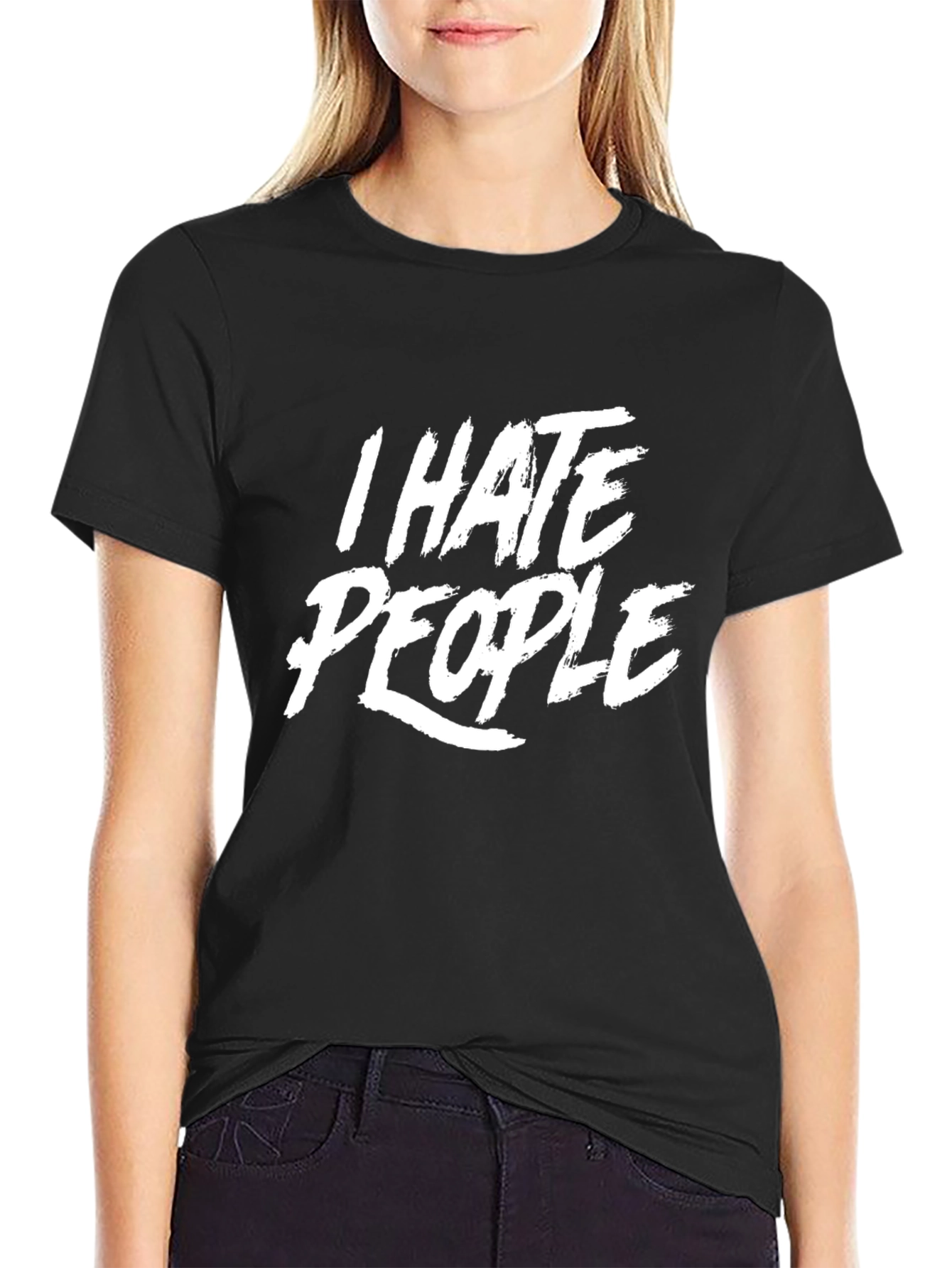 I Hate People Graphic Tee -  Black T-Shirt