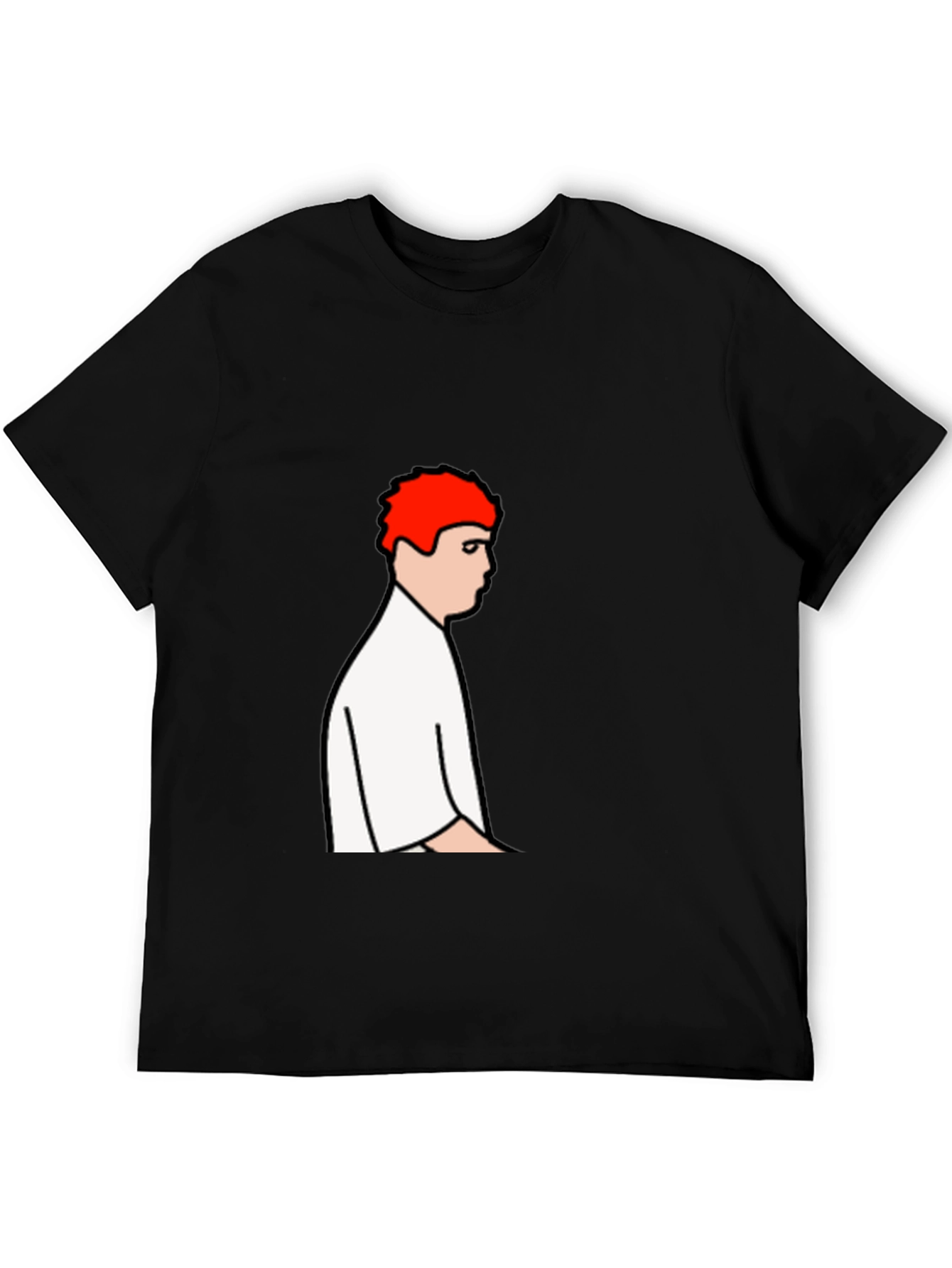 Cartoon Man Black T-Shirt - Unique Graphic Tee