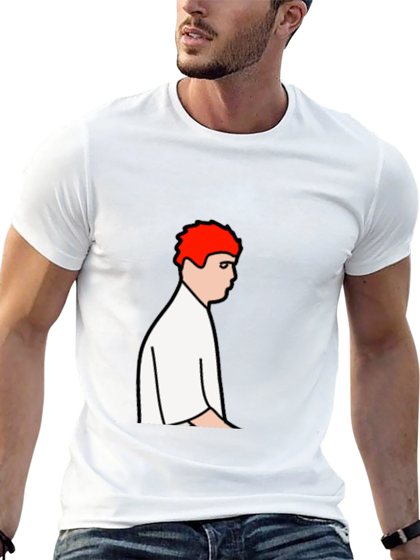 Cartoon Man Black T-Shirt - Unique Graphic Tee
