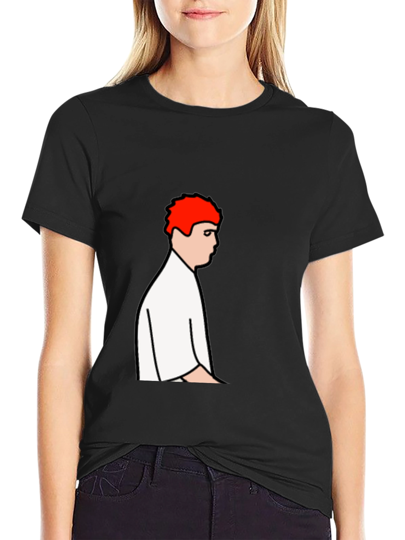 Cartoon Man Black T-Shirt - Unique Graphic Tee