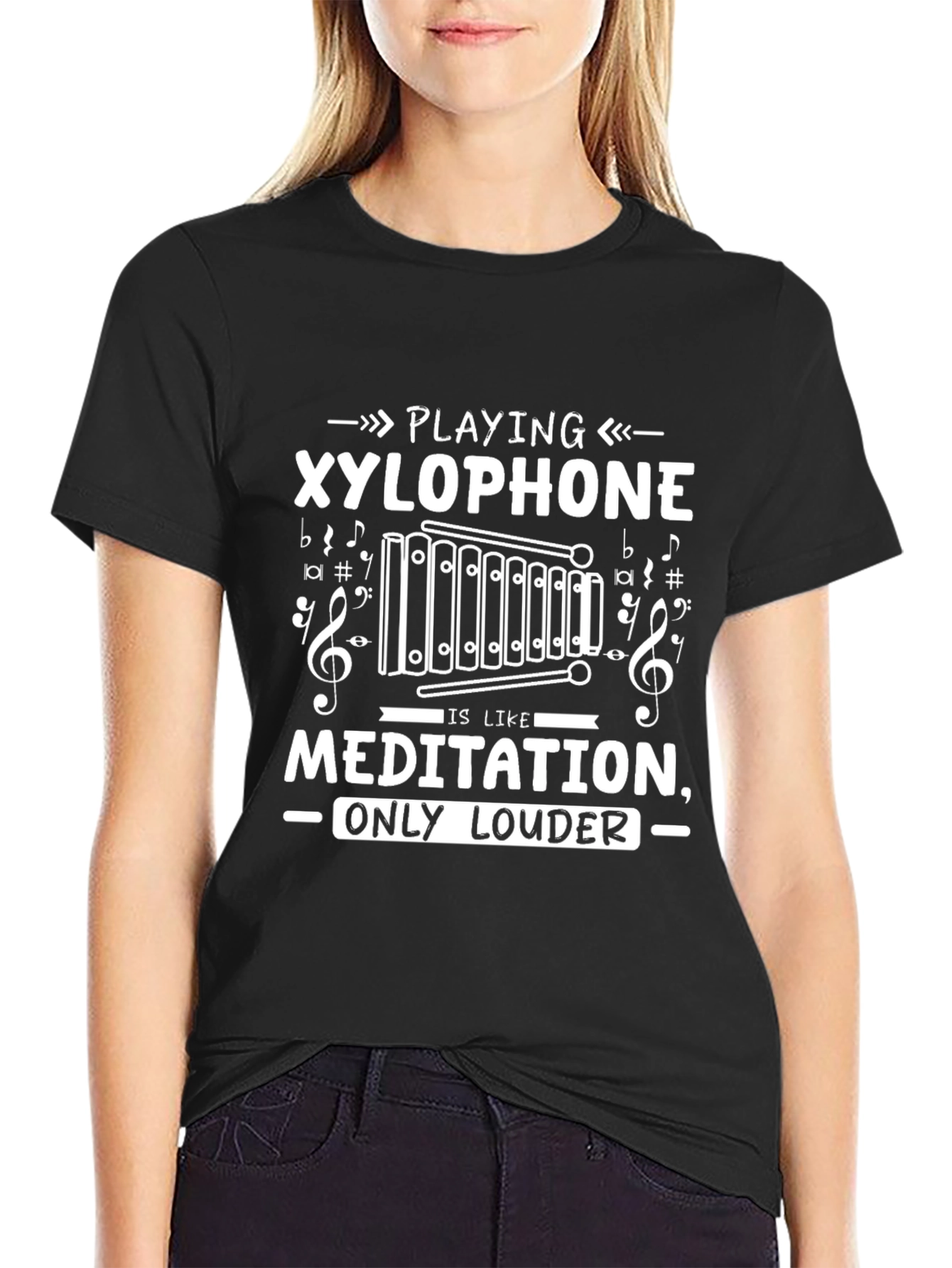 Playing Xylophone Meditation Funny Music T-Shirt