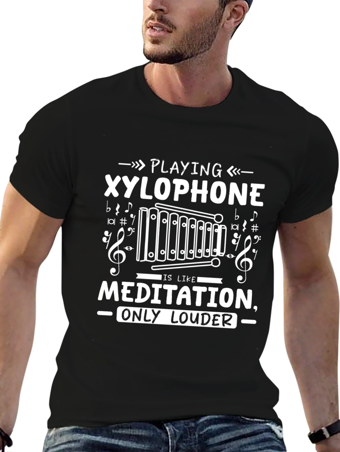 Playing Xylophone Meditation Funny Music T-Shirt