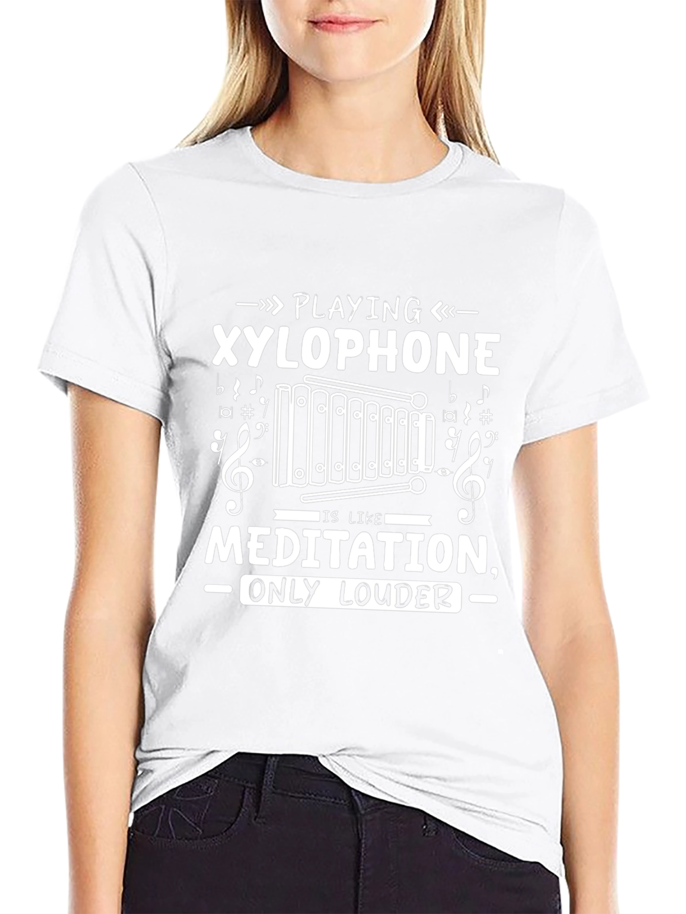 Playing Xylophone Meditation Funny Music T-Shirt