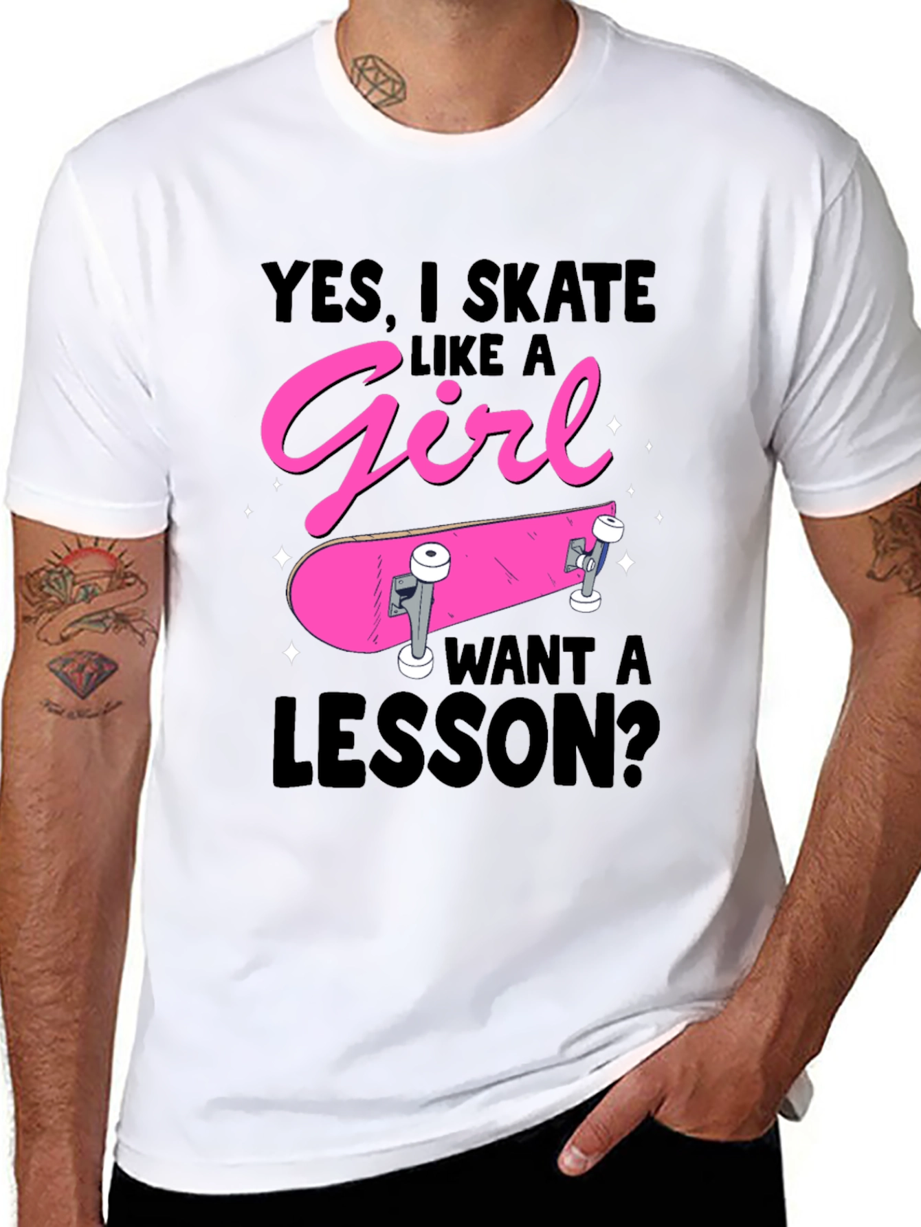 Skate Like a Girl T-Shirt Funny Skater Gift