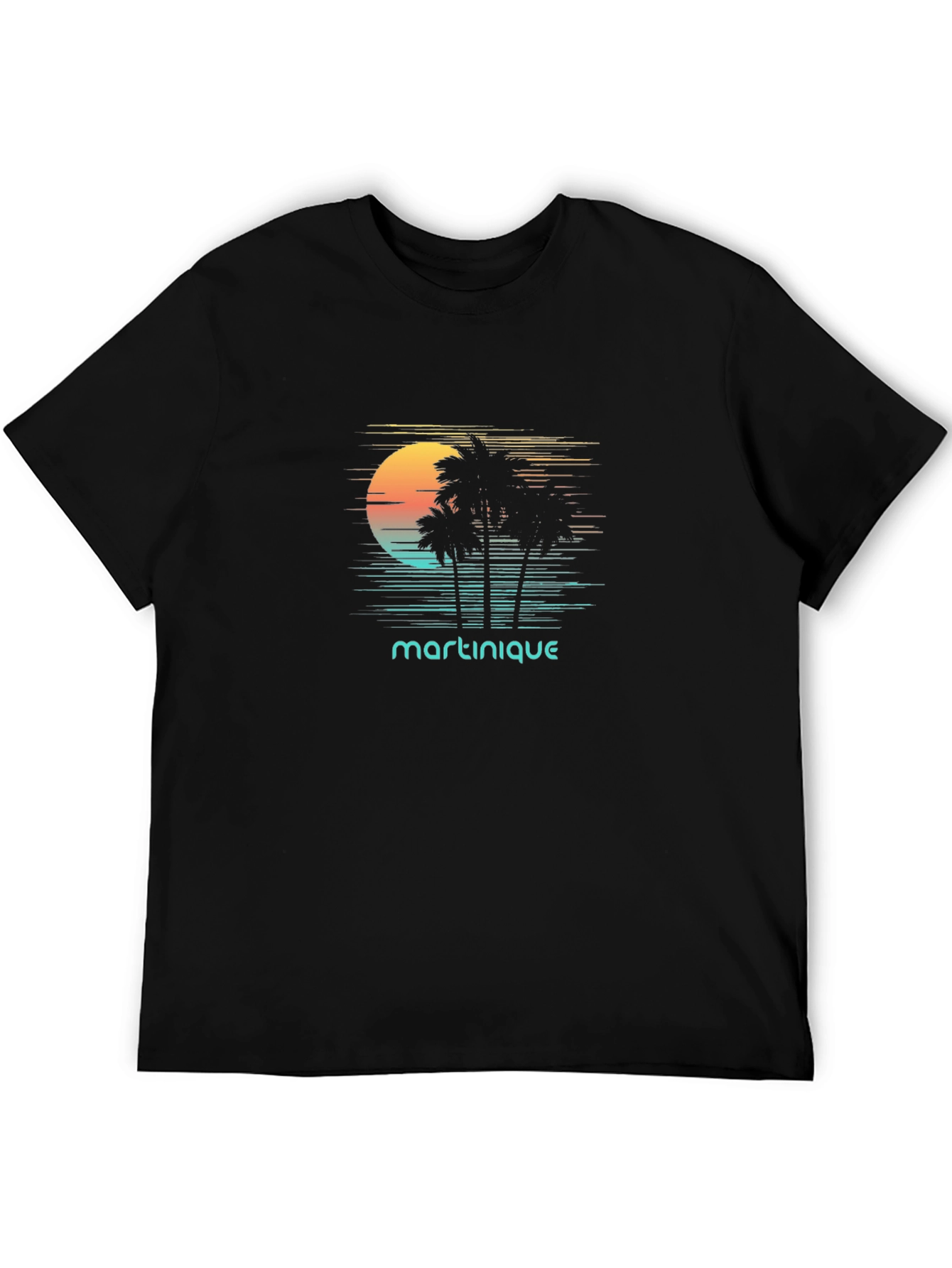 Martinique Palm Tree Sunset Graphic Tee