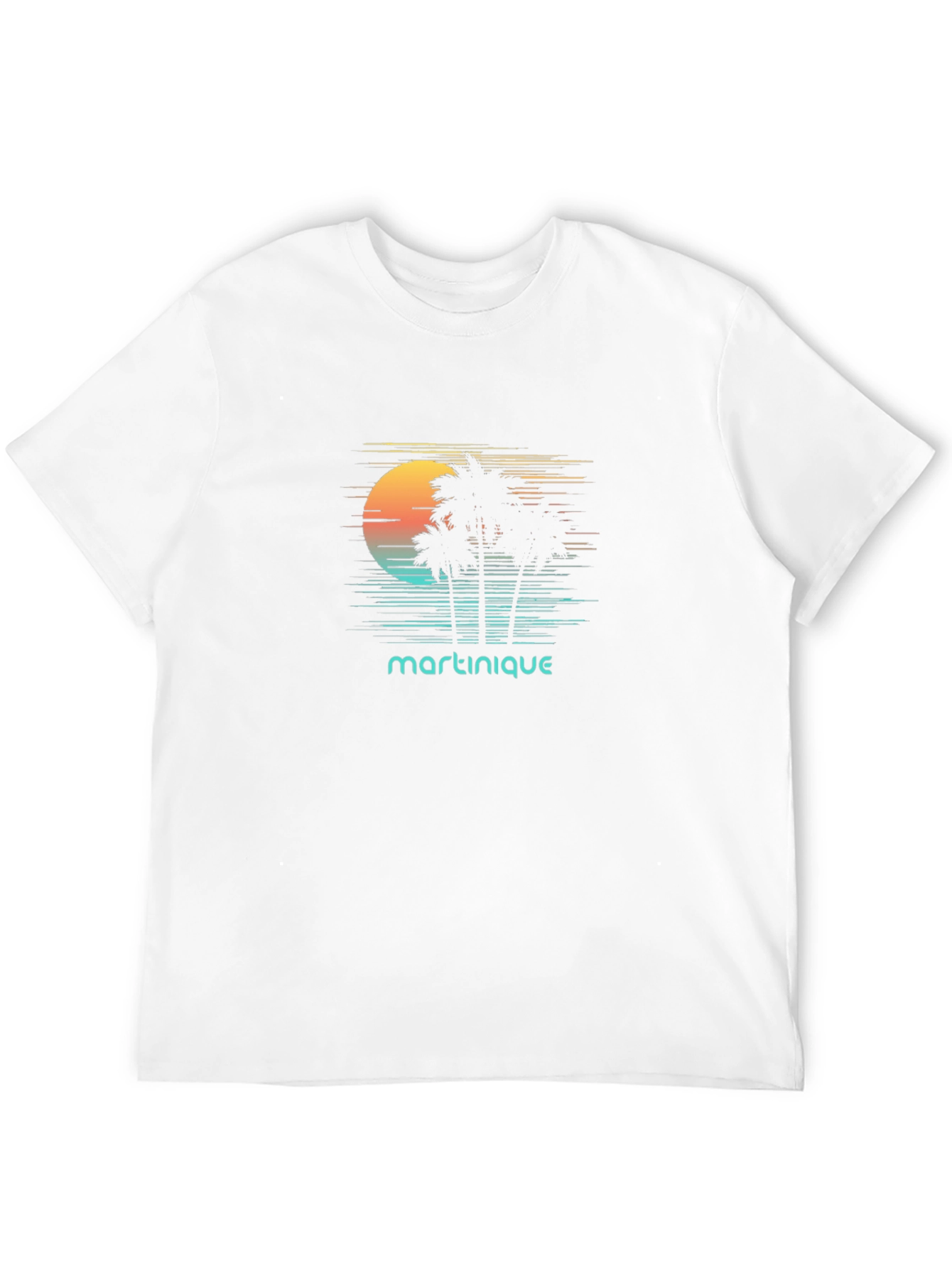 Martinique Palm Tree Sunset Graphic Tee