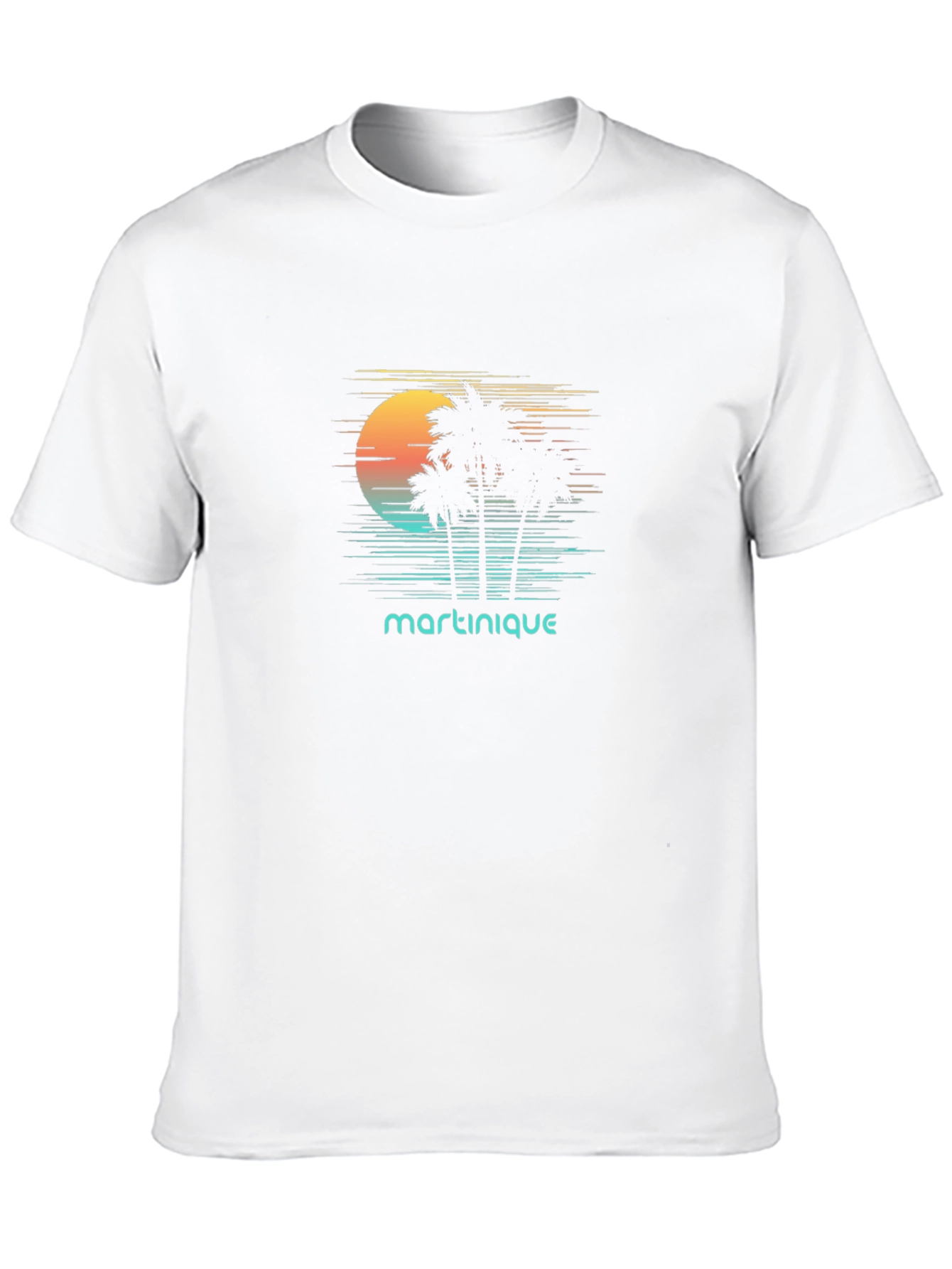 Martinique Palm Tree Sunset Graphic Tee