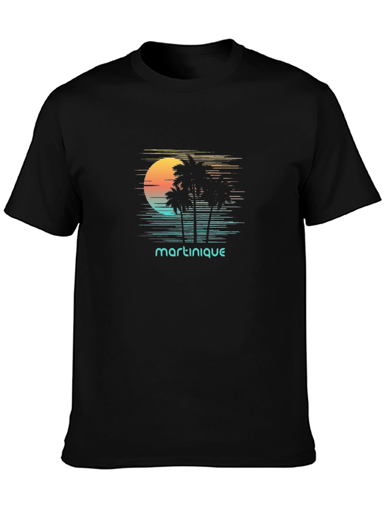 Martinique Palm Tree Sunset Graphic Tee