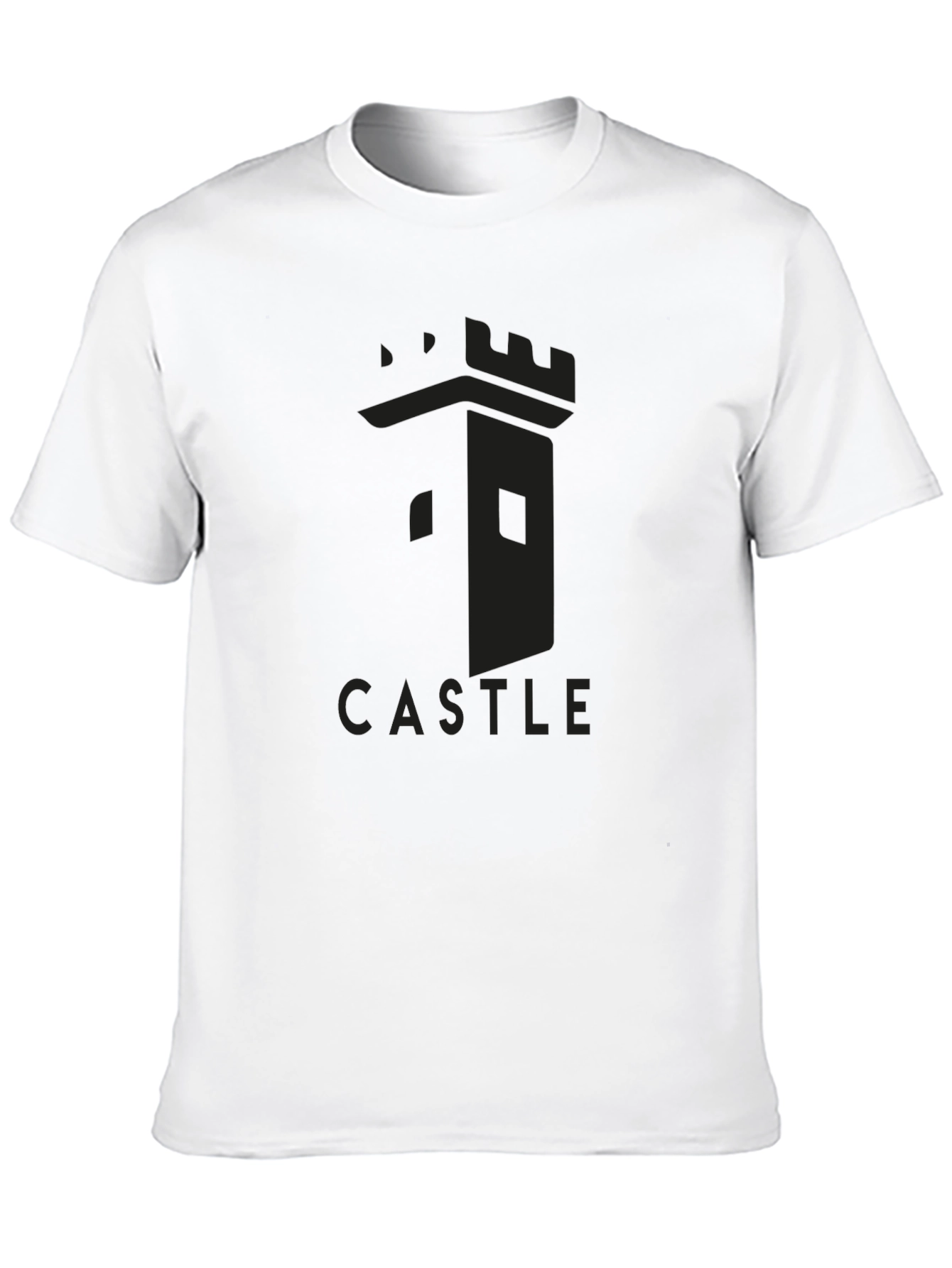 Castle Tower Graphic Tee - Black Cotton T-Shirt