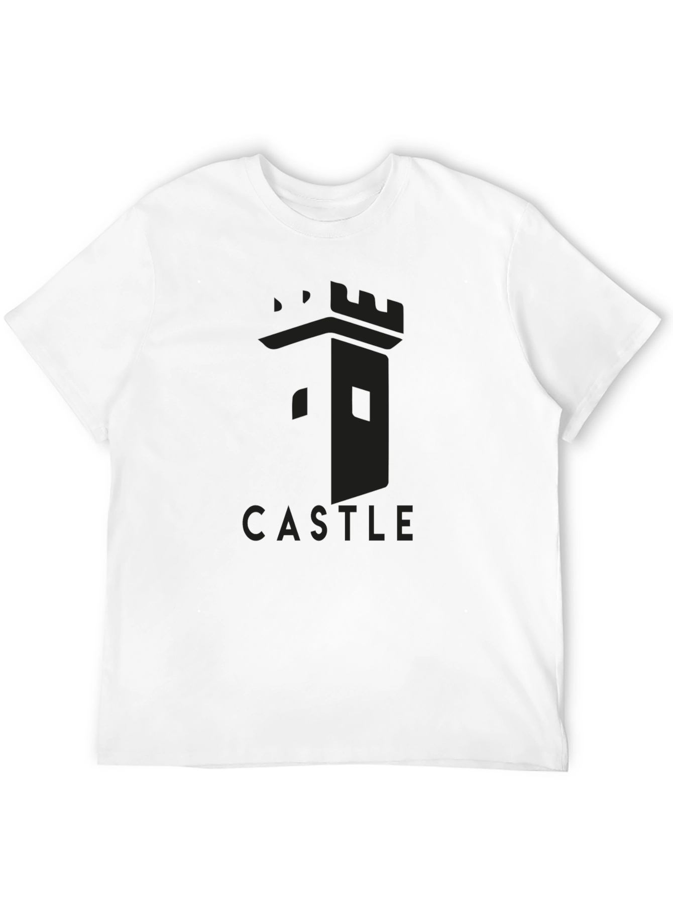 Castle Tower Graphic Tee - Black Cotton T-Shirt