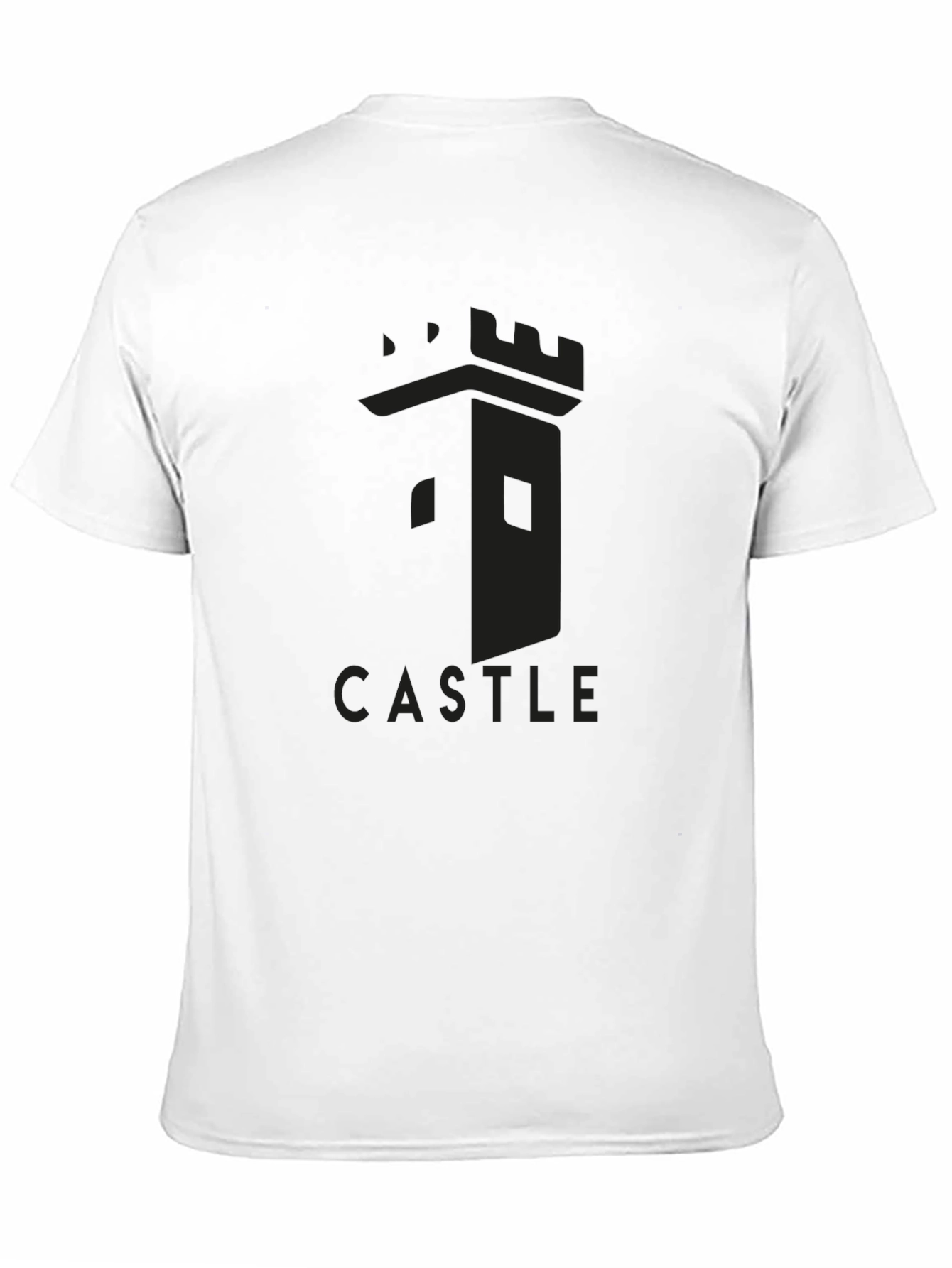 Castle Tower Graphic Tee - Black Cotton T-Shirt