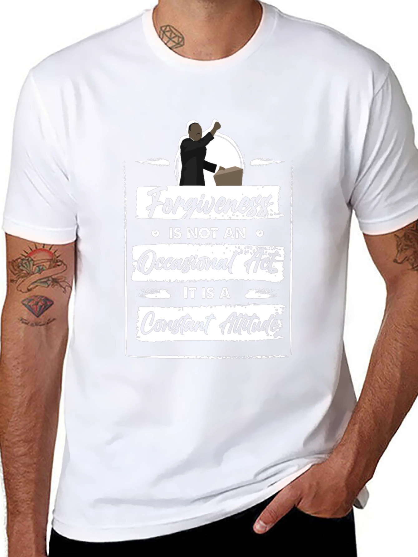 Forgiveness Quote Graphic Tee - Black Casual T-Shirt