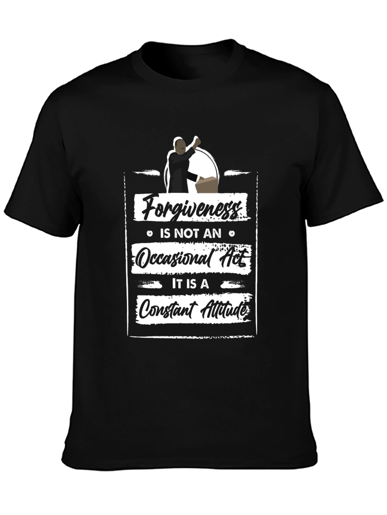 Forgiveness Quote Graphic Tee - Black Casual T-Shirt