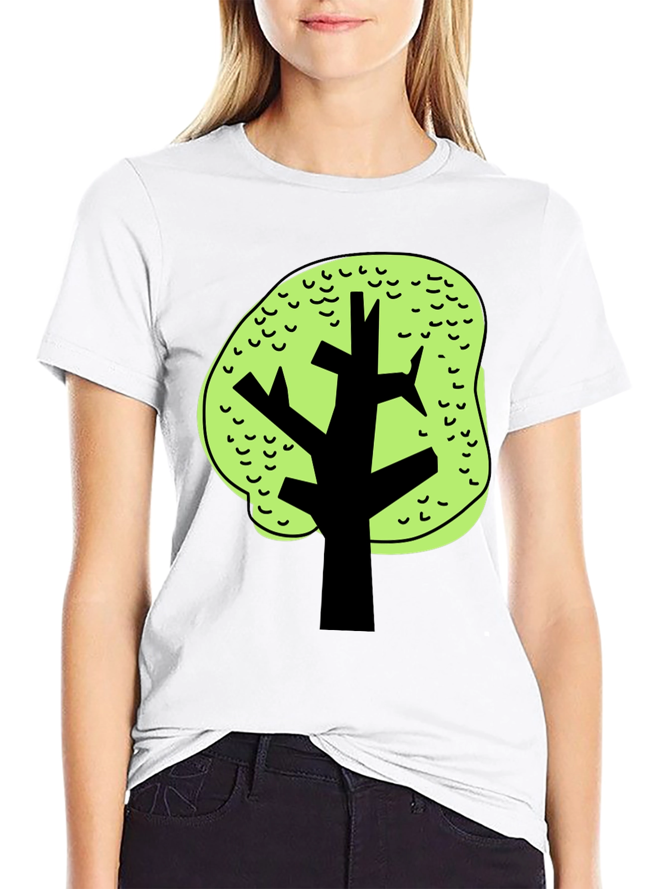 Funky Tree Graphic Black Tee