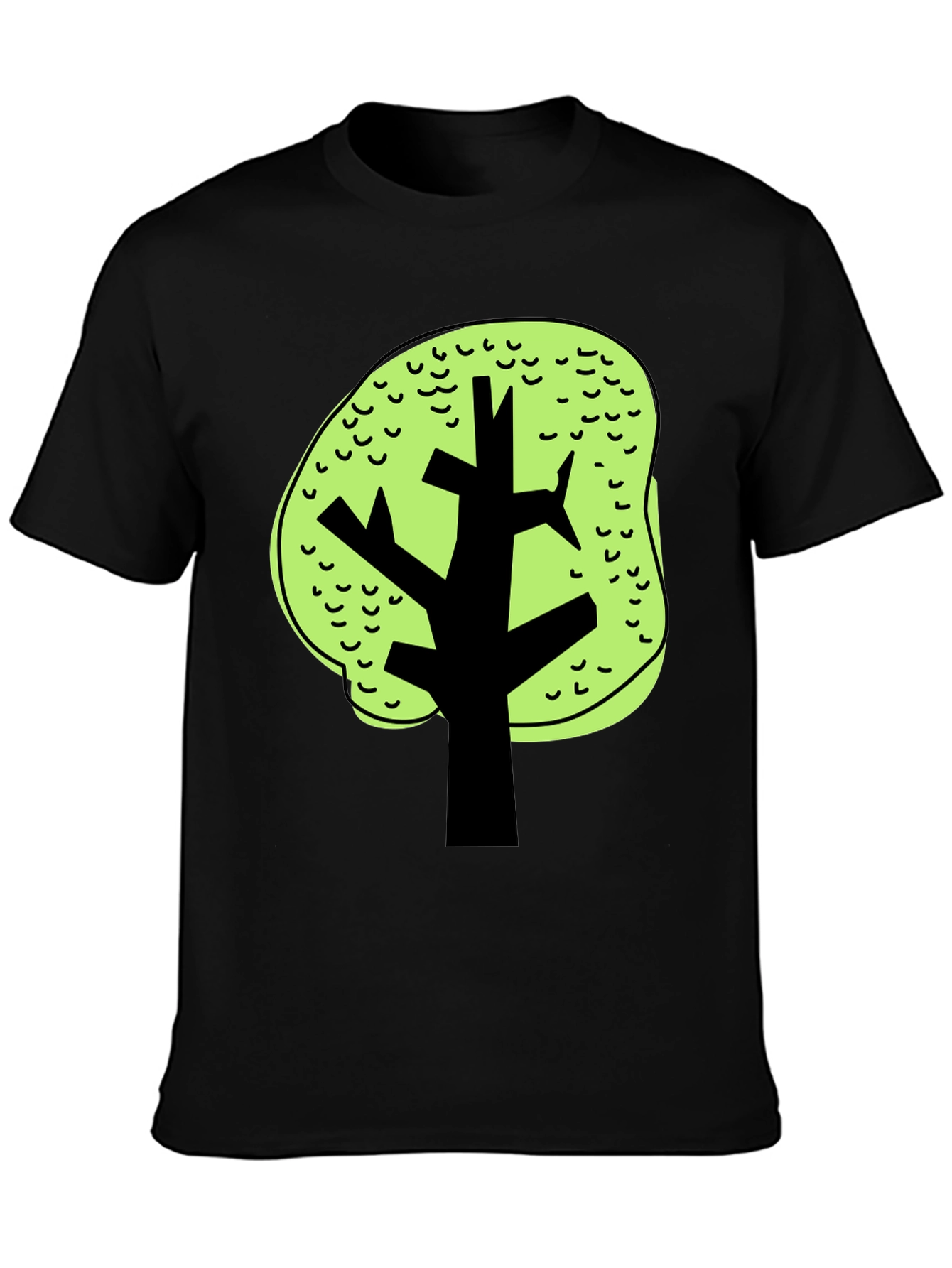 Funky Tree Graphic Black Tee