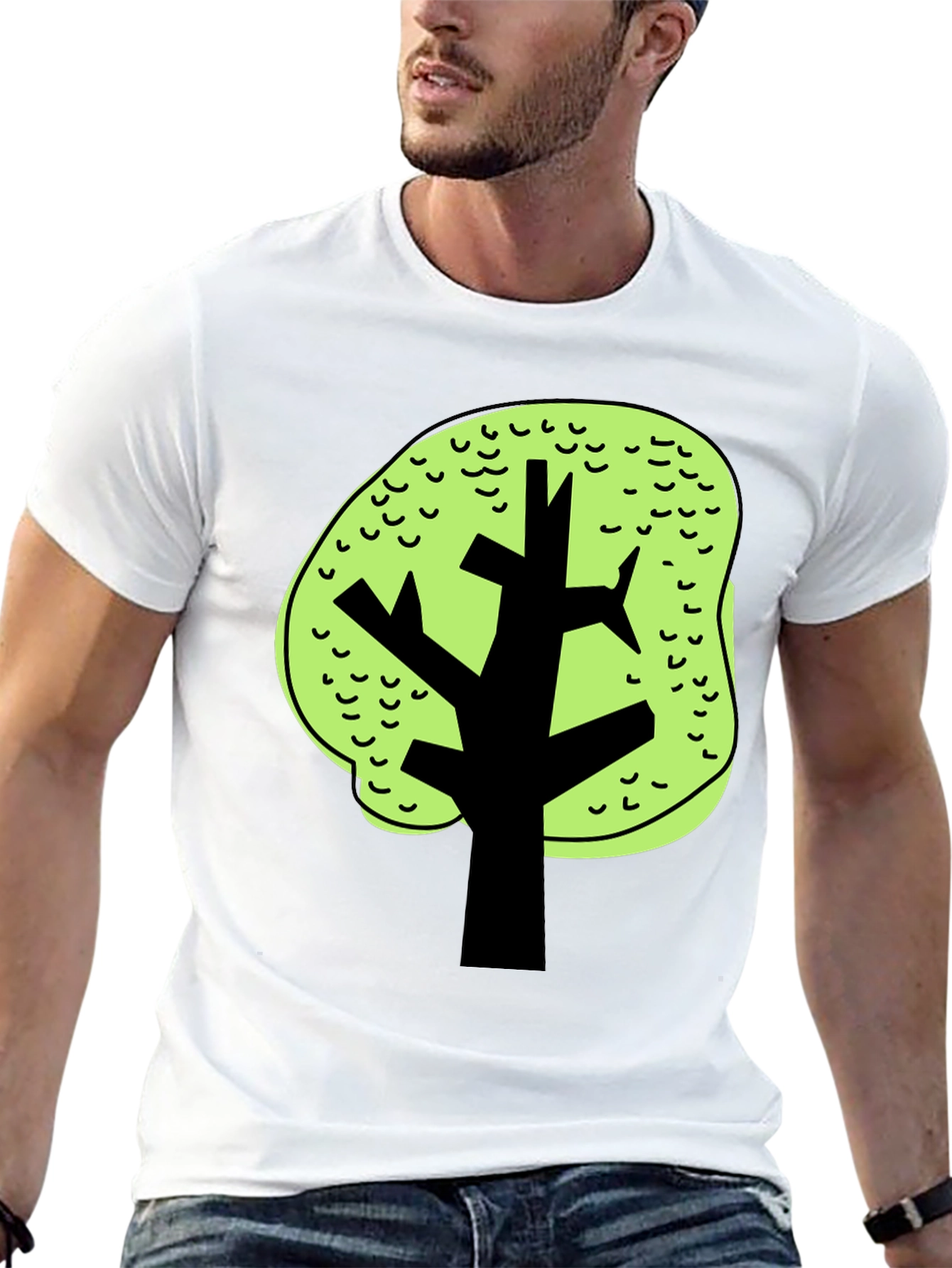 Funky Tree Graphic Black Tee