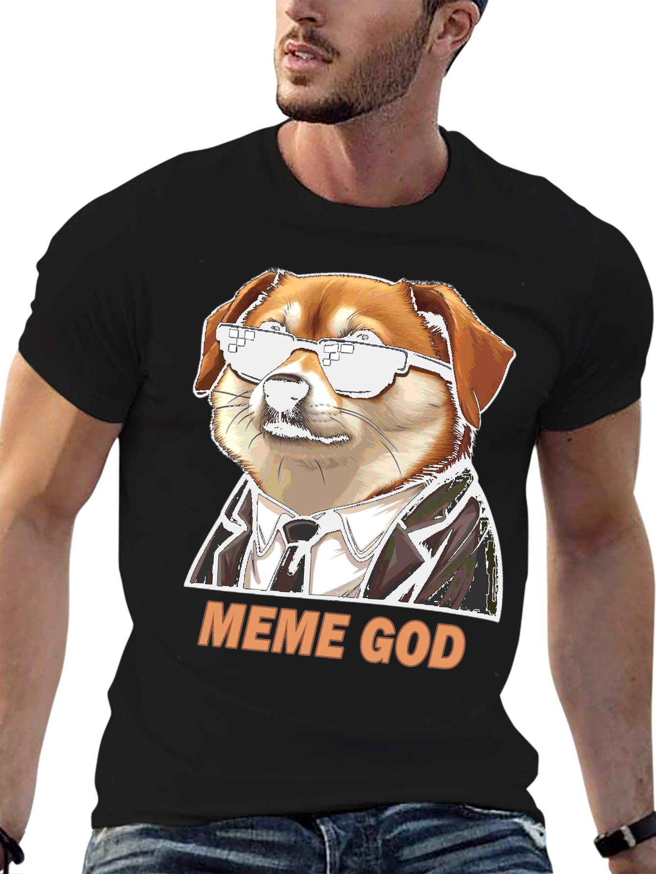 Meme God Doge T-Shirt - Funny Novelty Tee