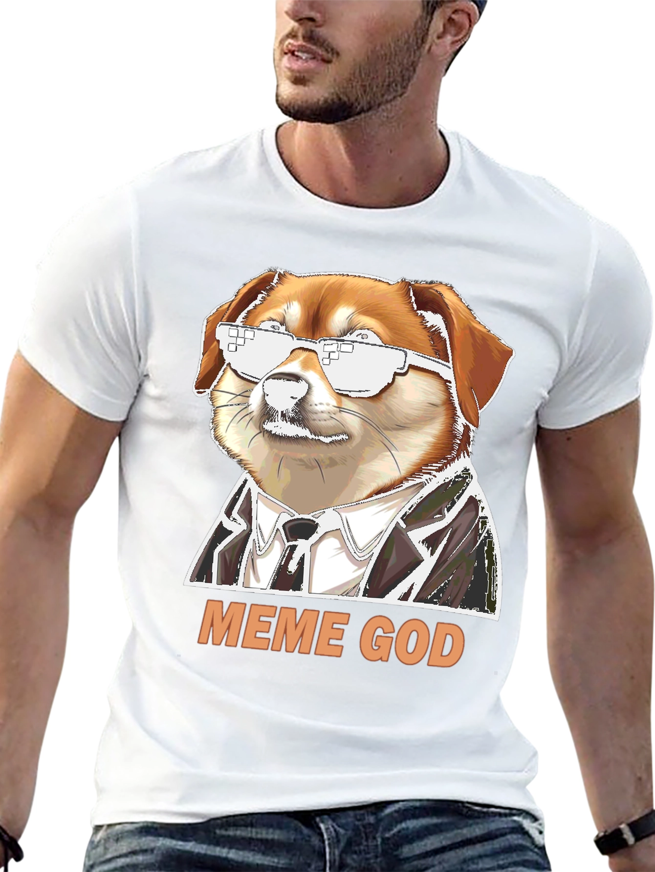 Meme God Doge T-Shirt - Funny Novelty Tee