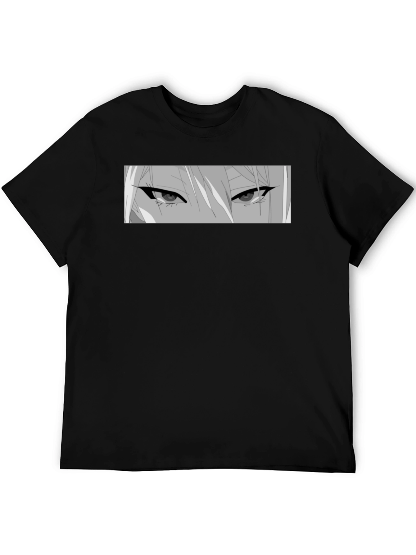 Anime Eyes Graphic Black T-Shirt