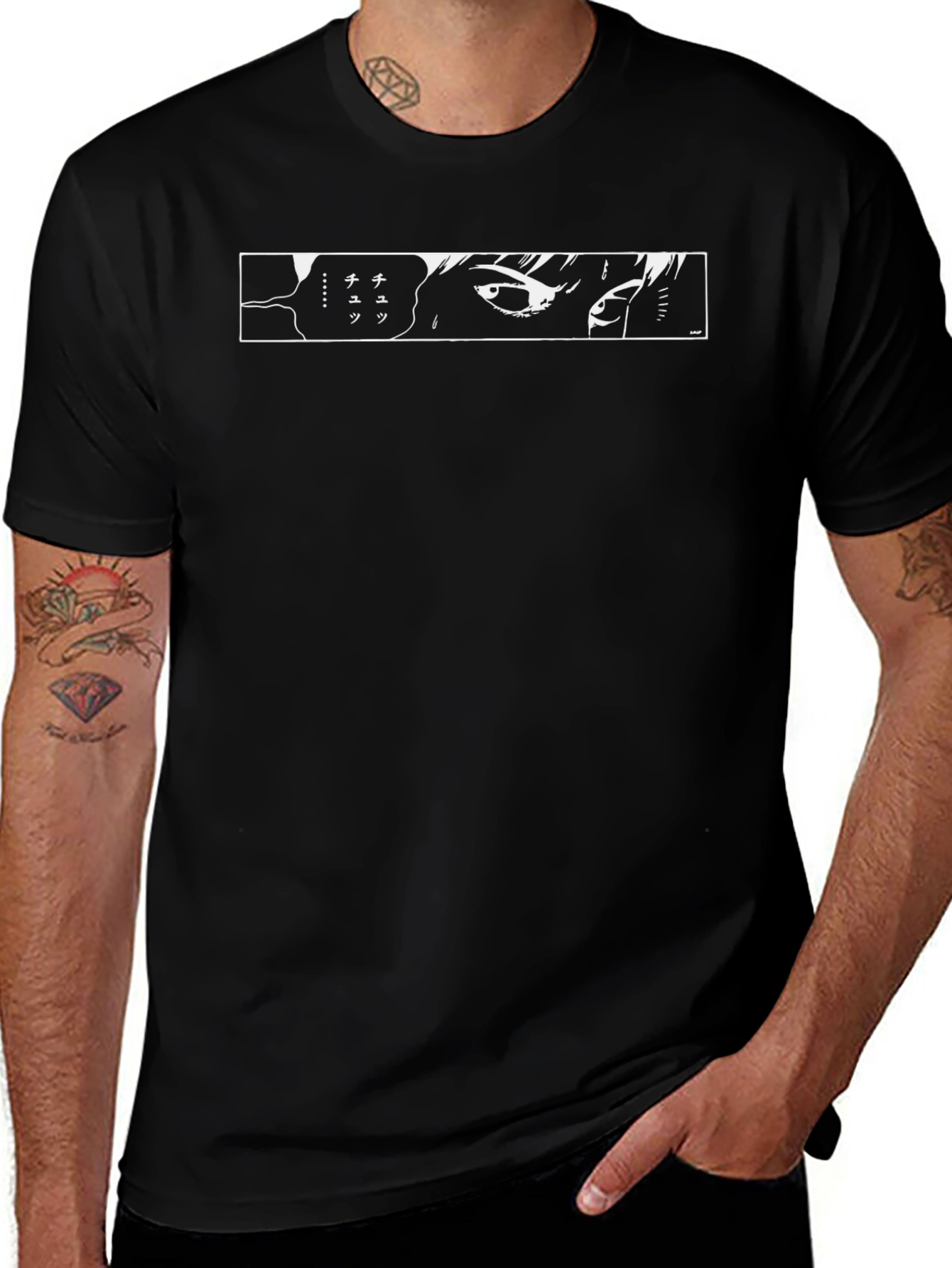 Anime Eyes Manga T-Shirt - Black