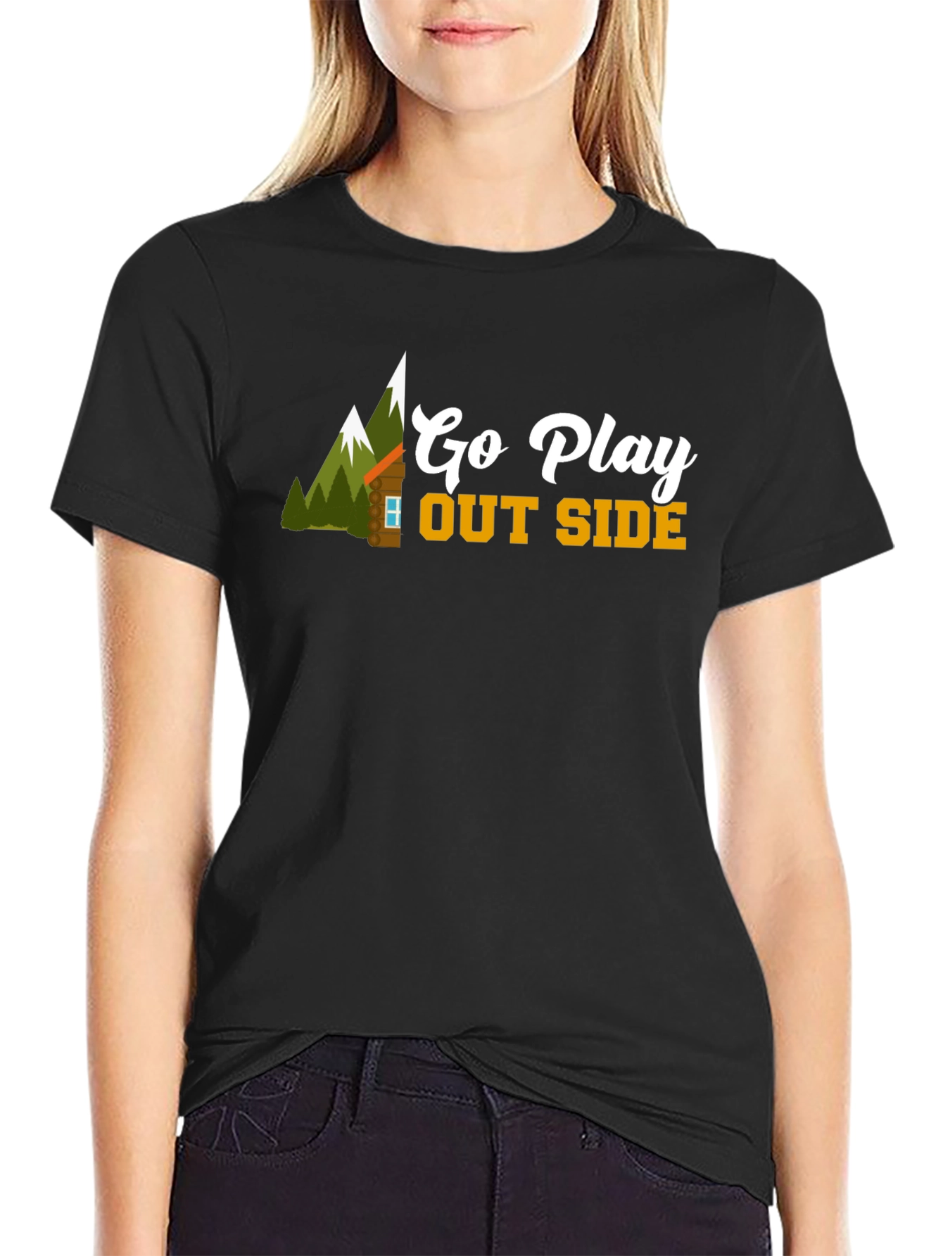 Go Play Outside Black T-Shirt