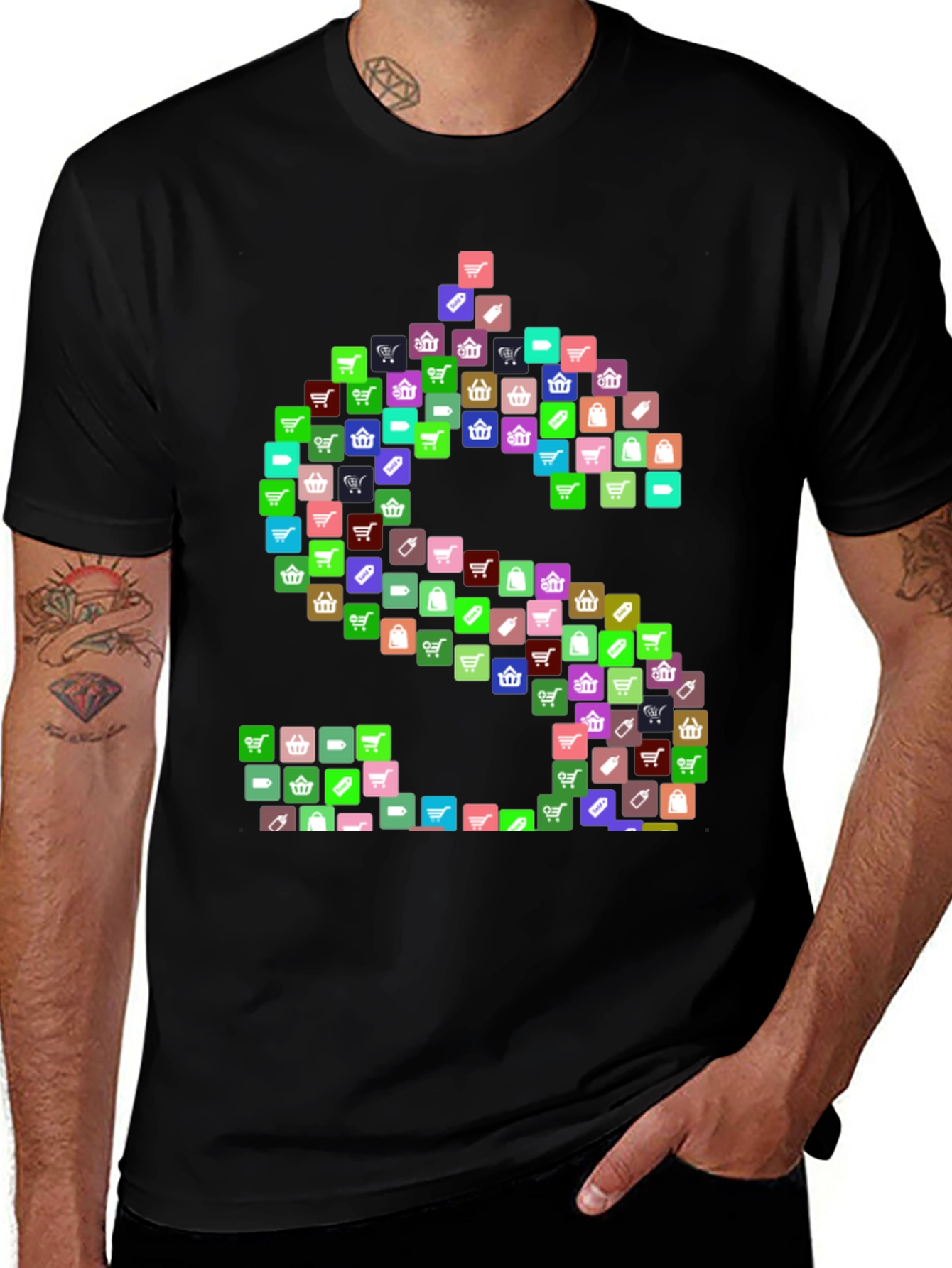 Shopping Icon Dollar Sign Graphic T-Shirt