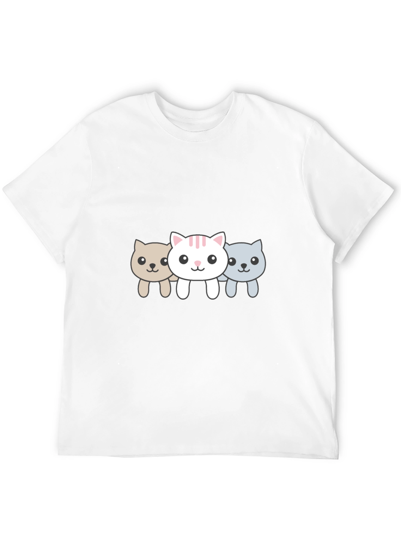 Cute Cat Trio Black Graphic Tee