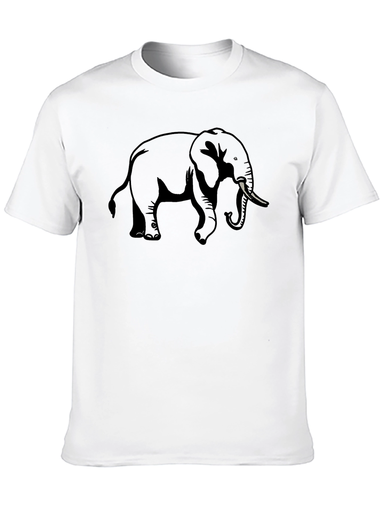 Elephant Graphic Tee - Classic Black Cotton T-Shirt