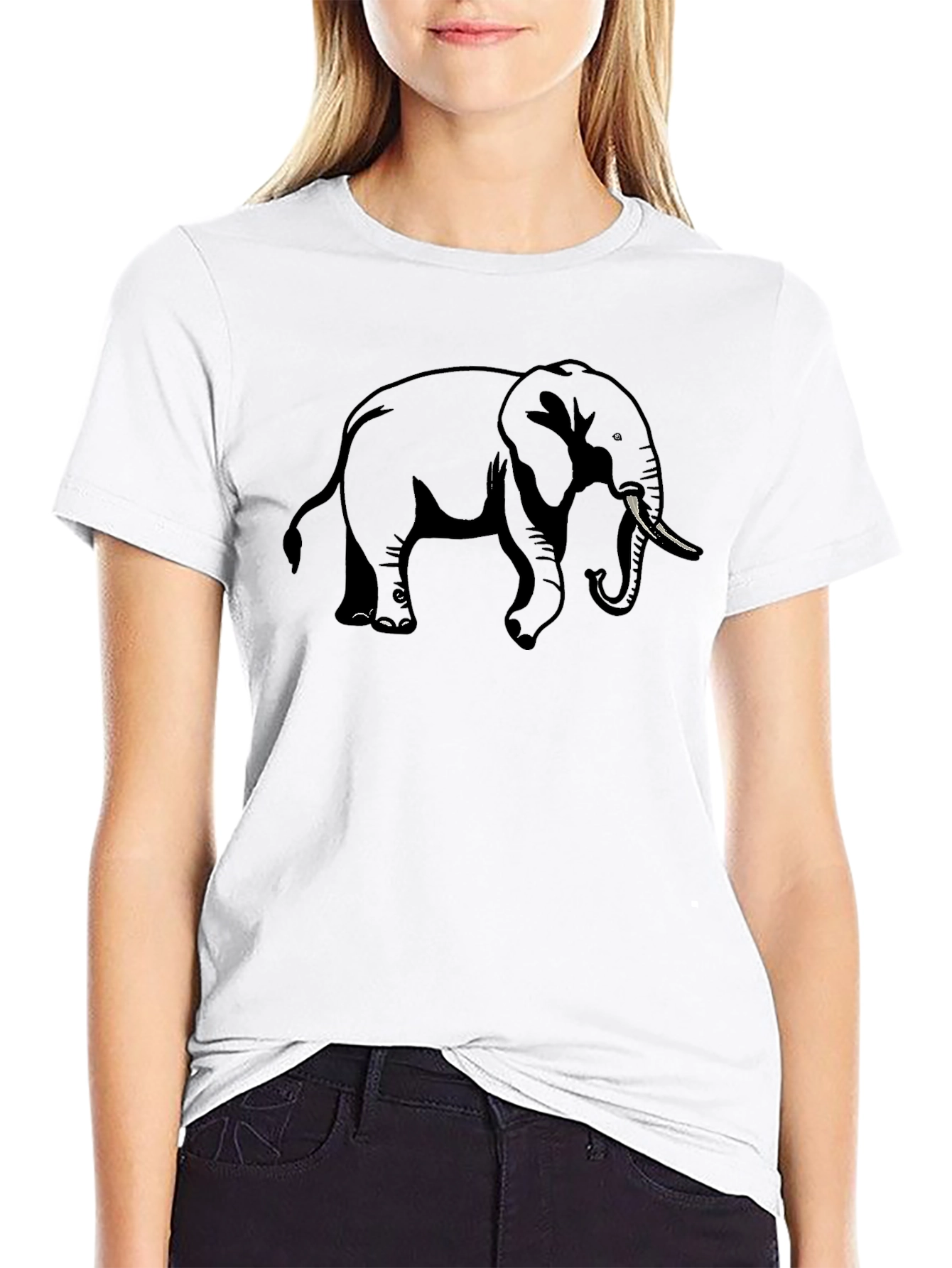 Elephant Graphic Tee - Classic Black Cotton T-Shirt