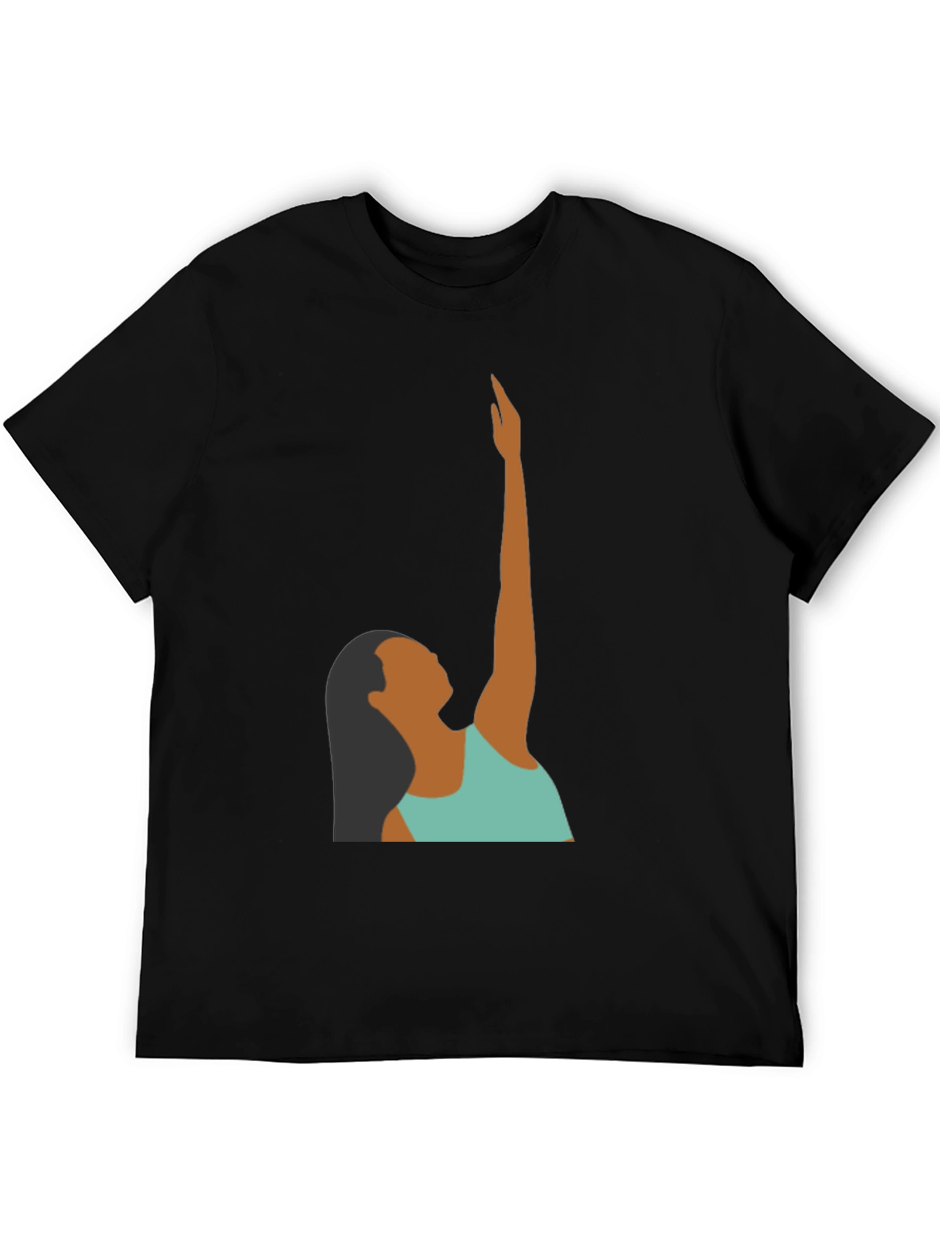 Woman Reaching Graphic Tee - Black
