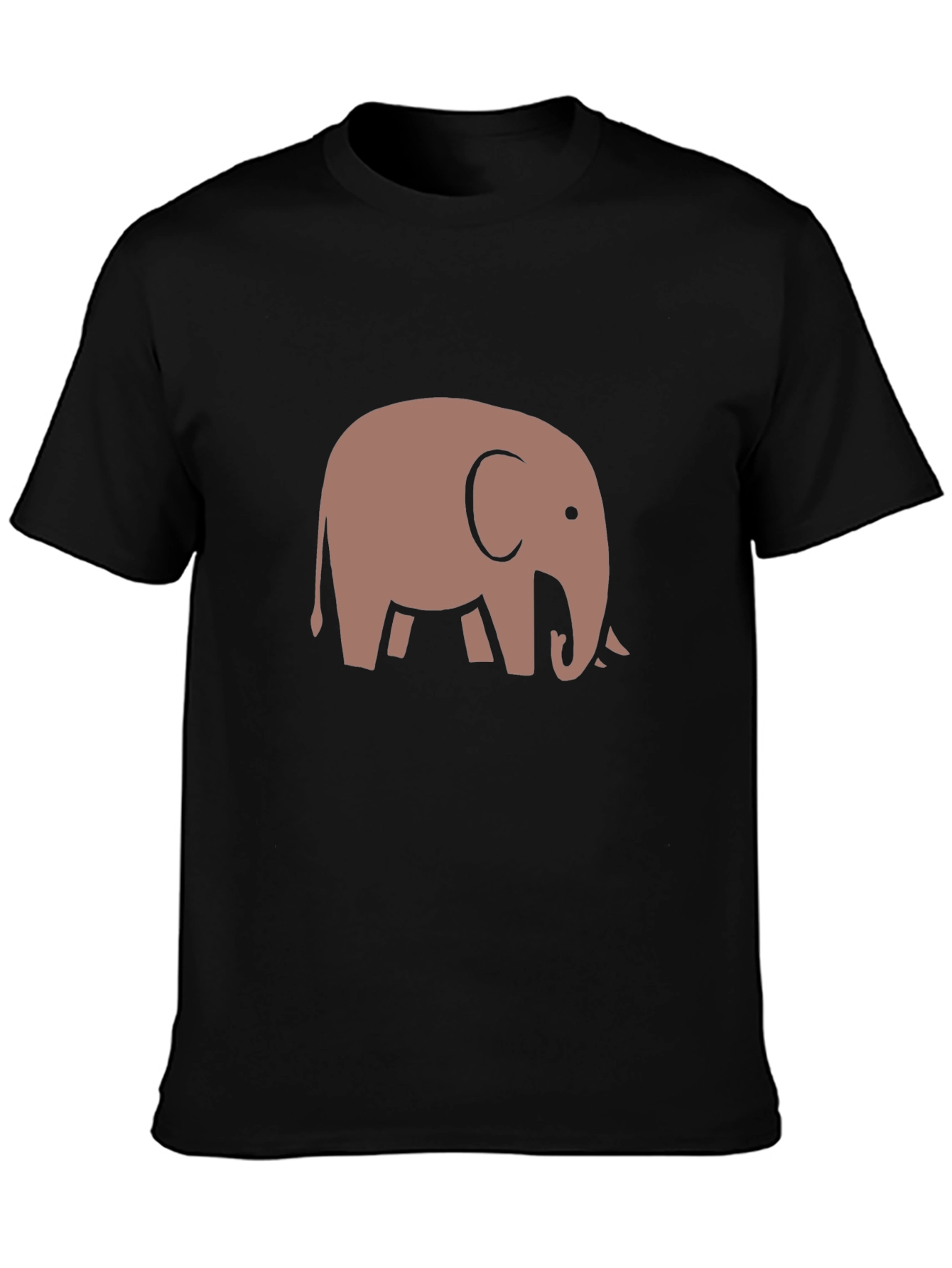Elephant Graphic Tee - Casual Black T-Shirt