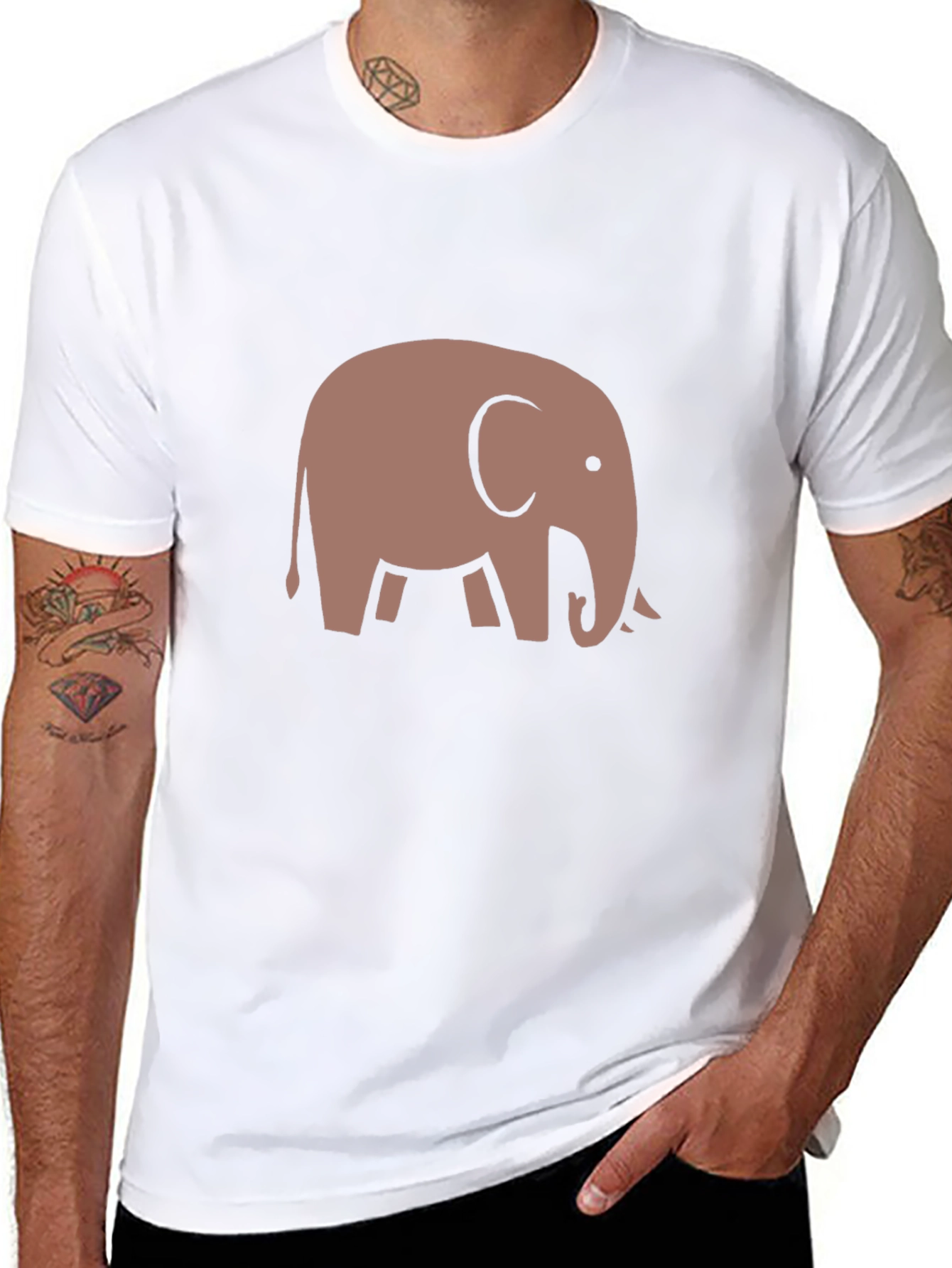 Elephant Graphic Tee - Casual Black T-Shirt