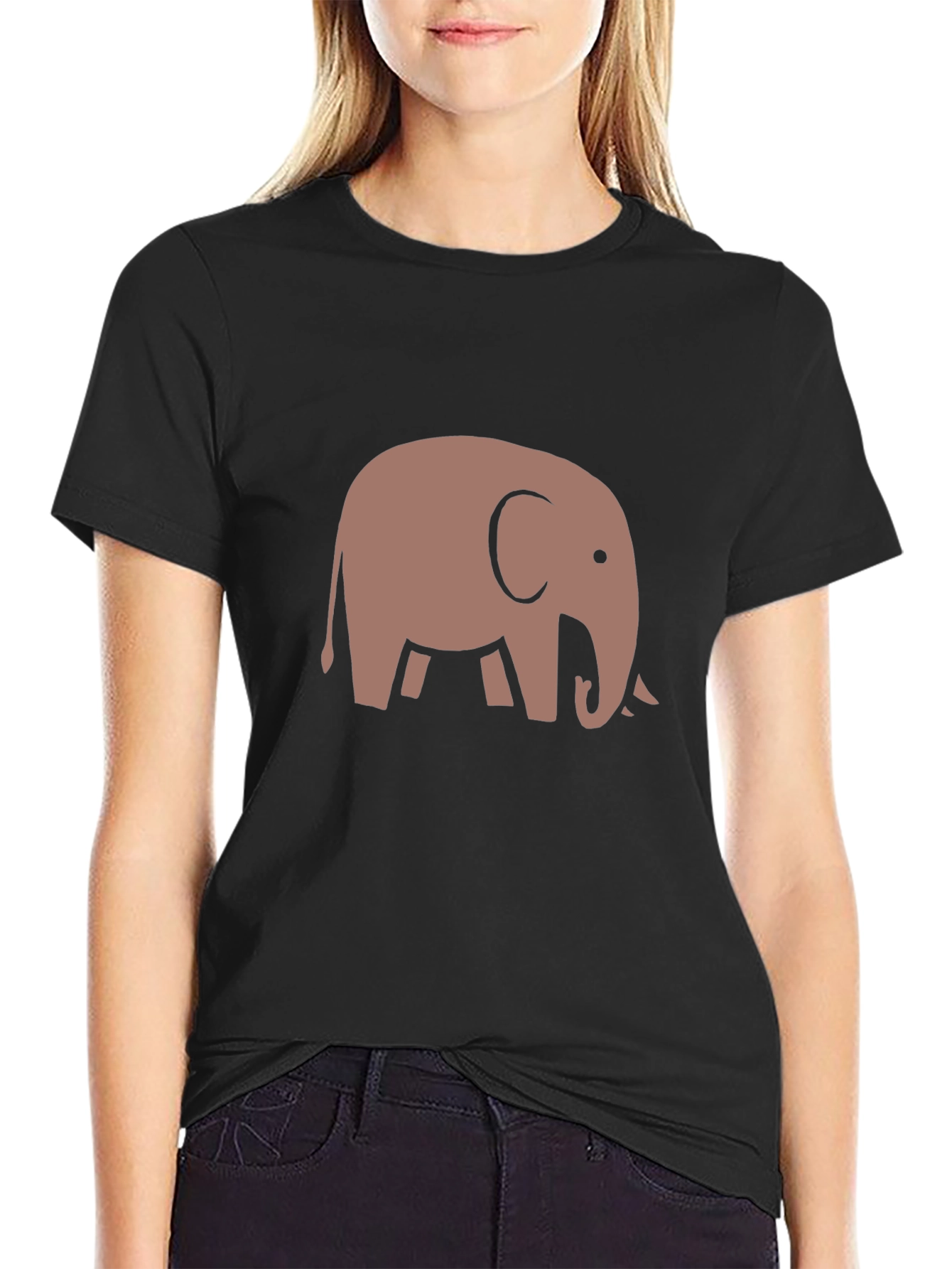 Elephant Graphic Tee - Casual Black T-Shirt