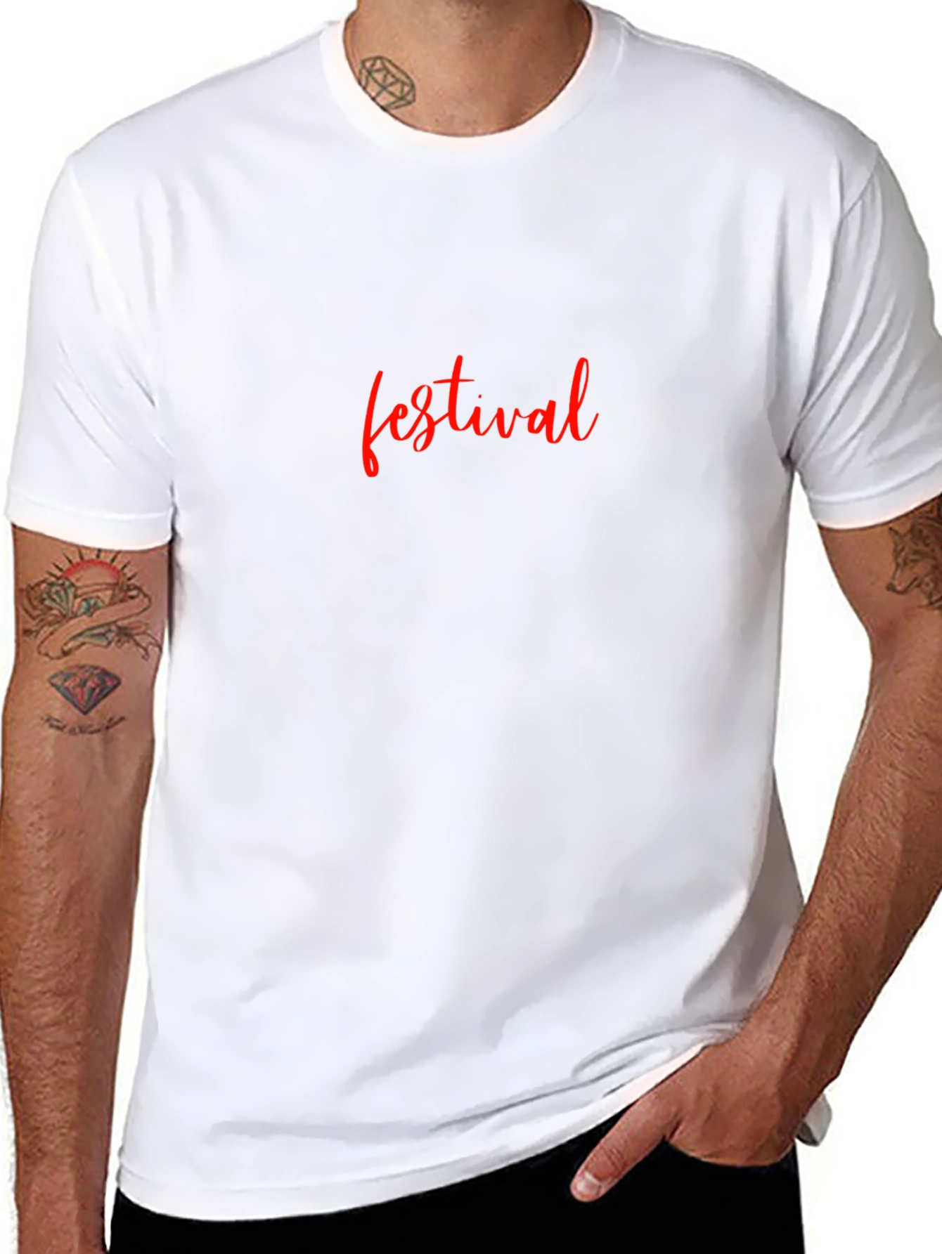 Festival Graphic Tee - Mens Black T-Shirt