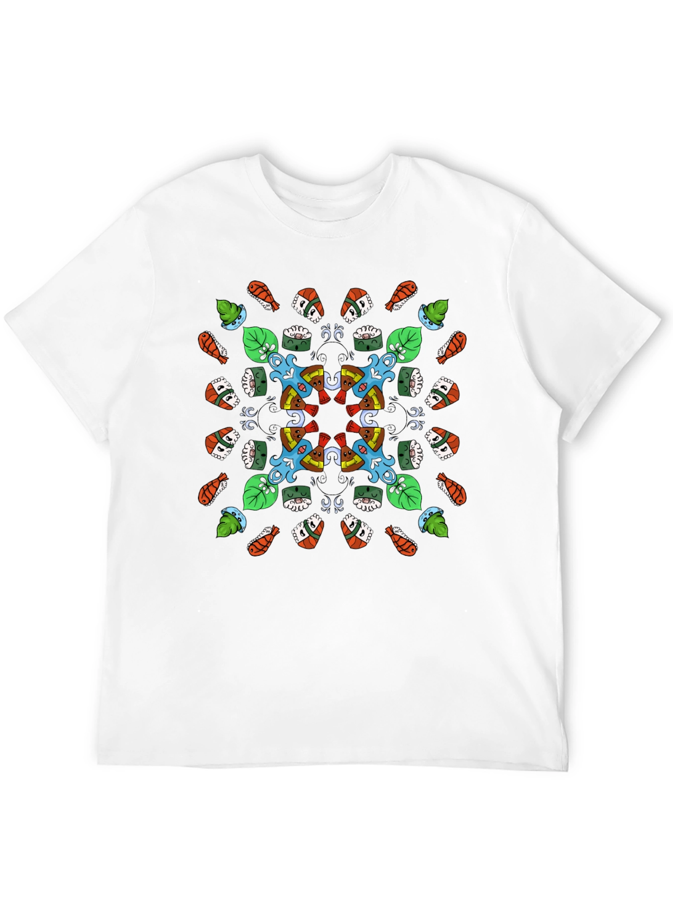 Sushi Pattern Graphic Tee - Black