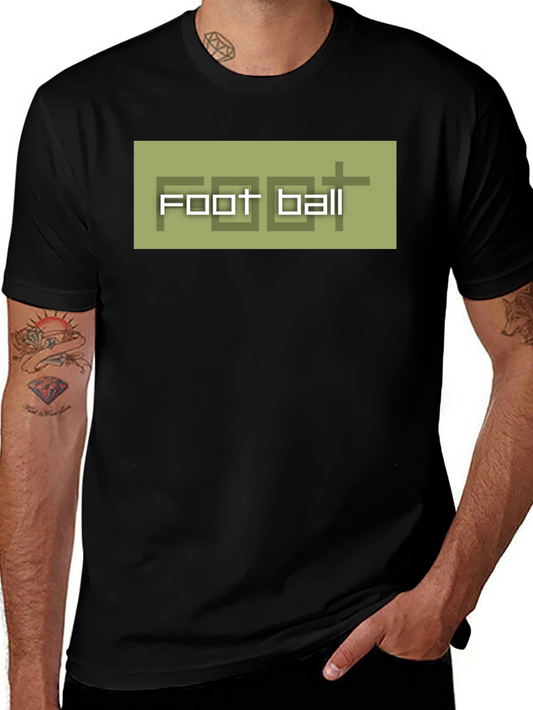 Football Graphic Tee - Black Casual T-Shirt for Men