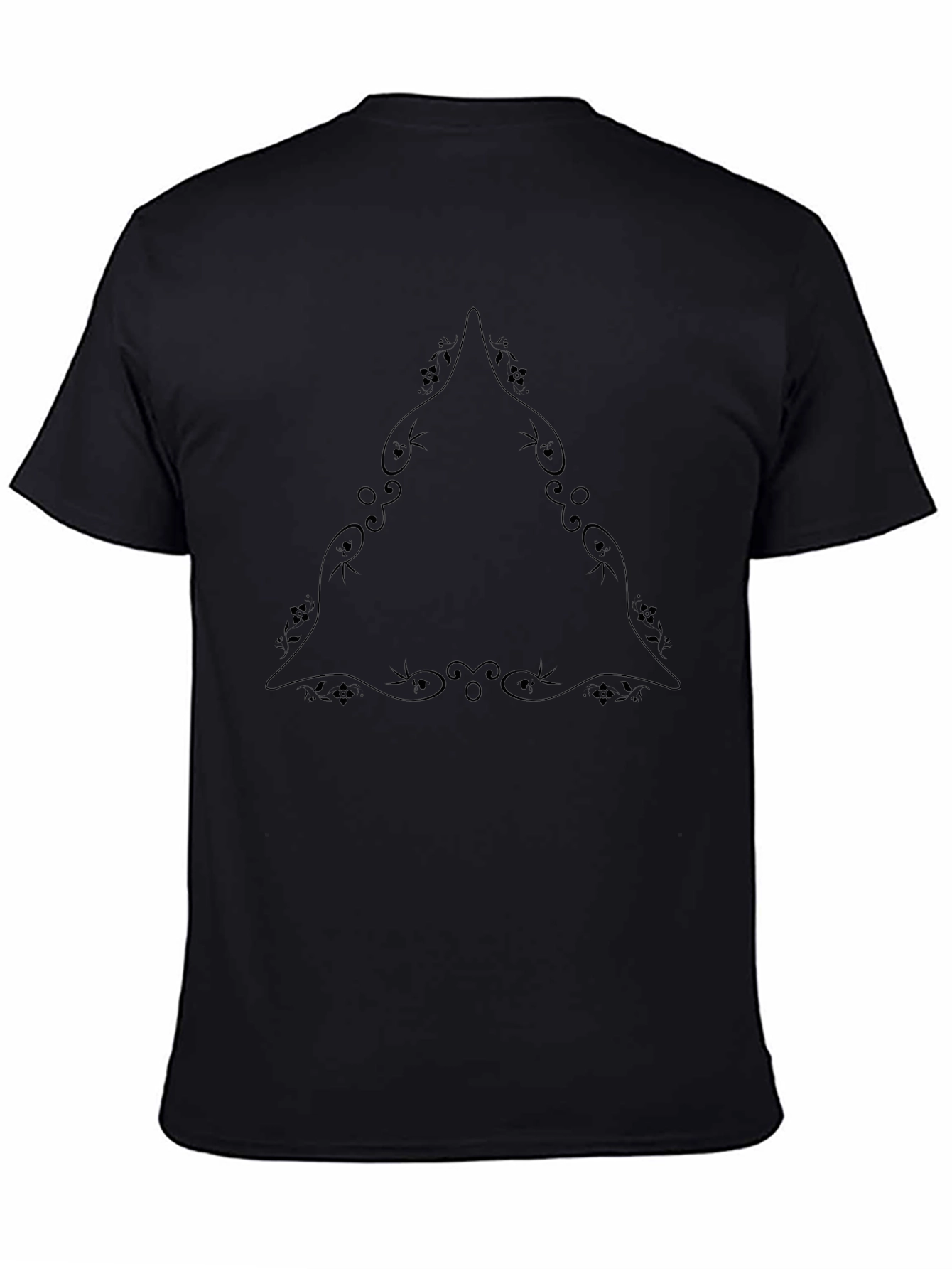 Black T-Shirt with Elegant Triangle Design