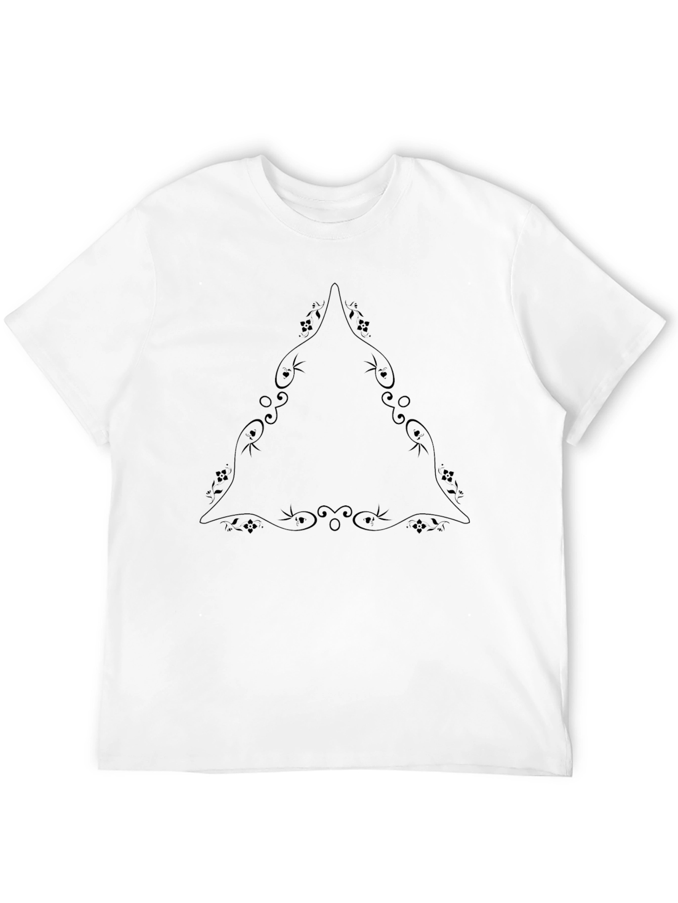 Black T-Shirt with Elegant Triangle Design