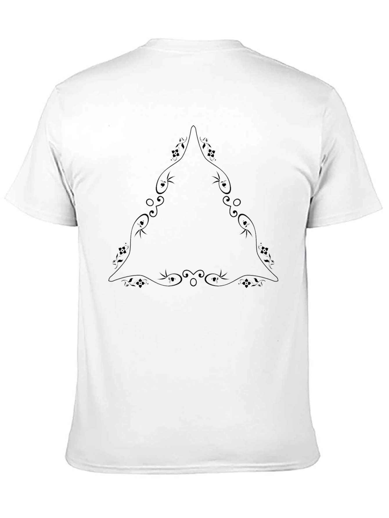 Black T-Shirt with Elegant Triangle Design