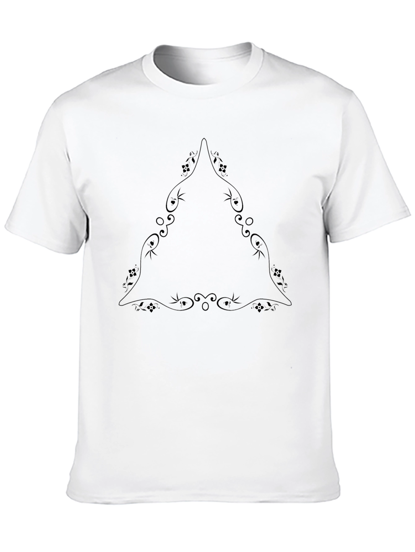 Black T-Shirt with Elegant Triangle Design