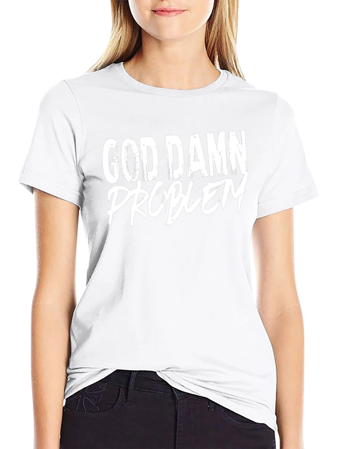 God Damn Problem T-Shirt - Black Crew Neck Tee