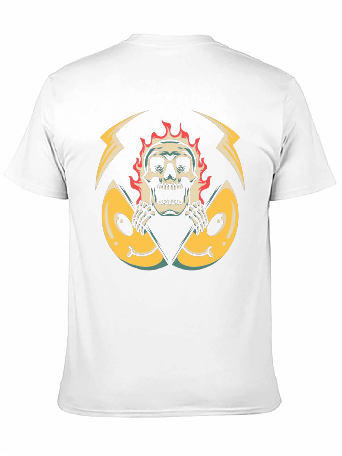 Fiery Skull Graphic Black T-Shirt