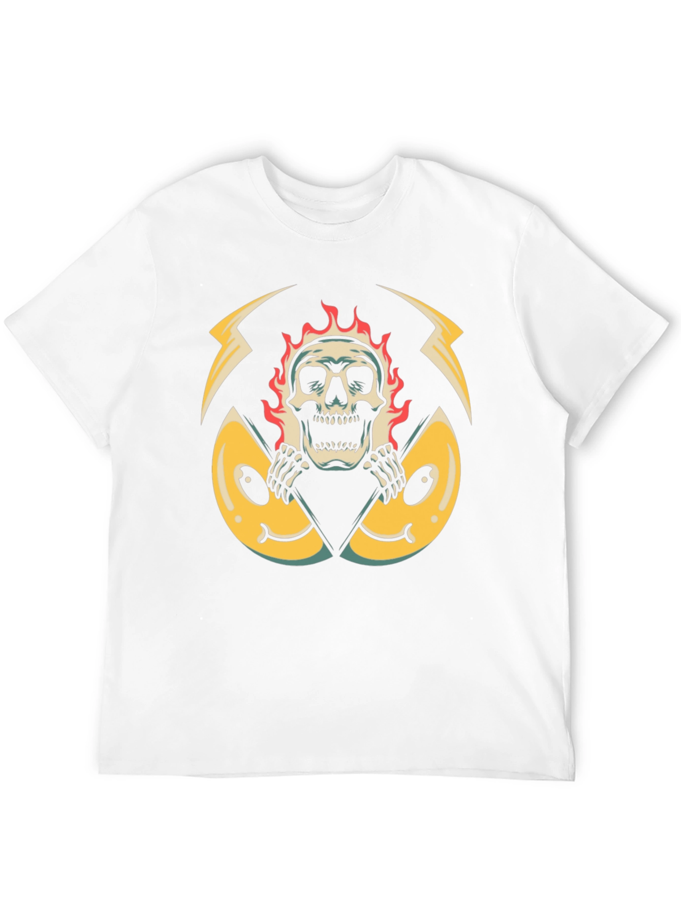 Fiery Skull Graphic Black T-Shirt